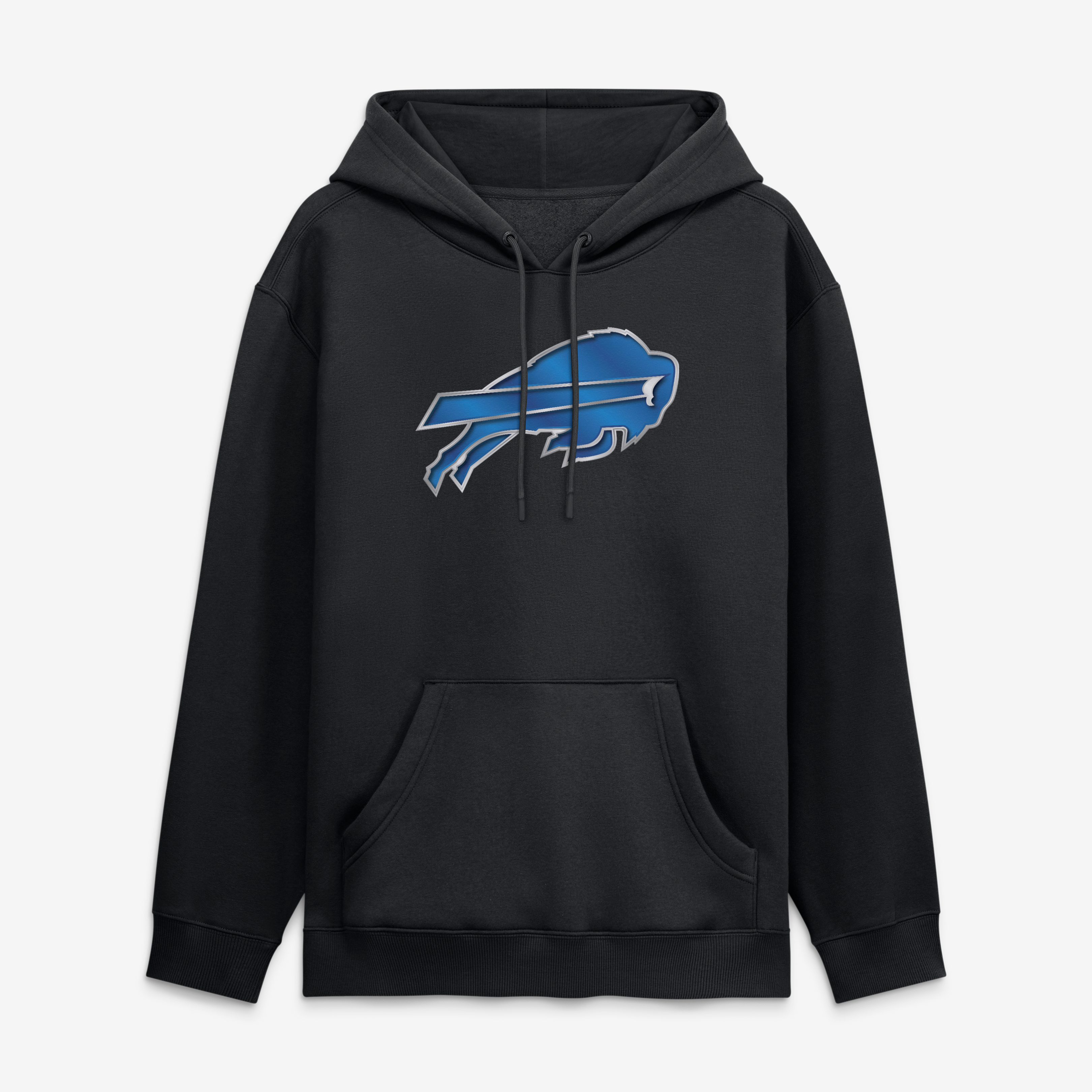 Sweat à capuche noir pour homme avec la mascotte métallique des Buffalo Bills