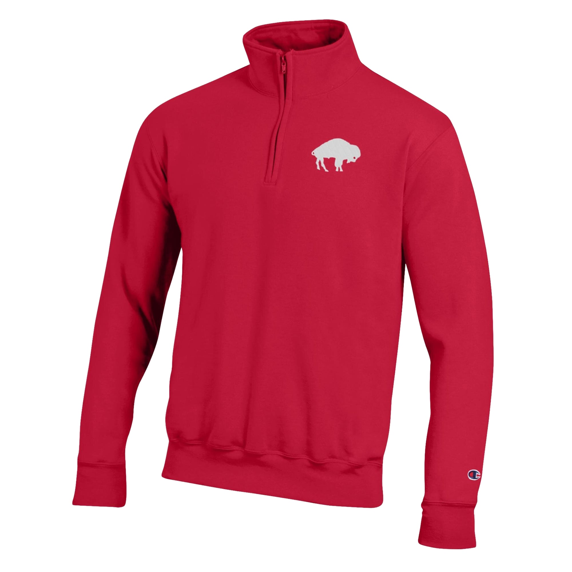 Men's Champion Royal Buffalo Bills Powerblend Quarter-Zip Pullover