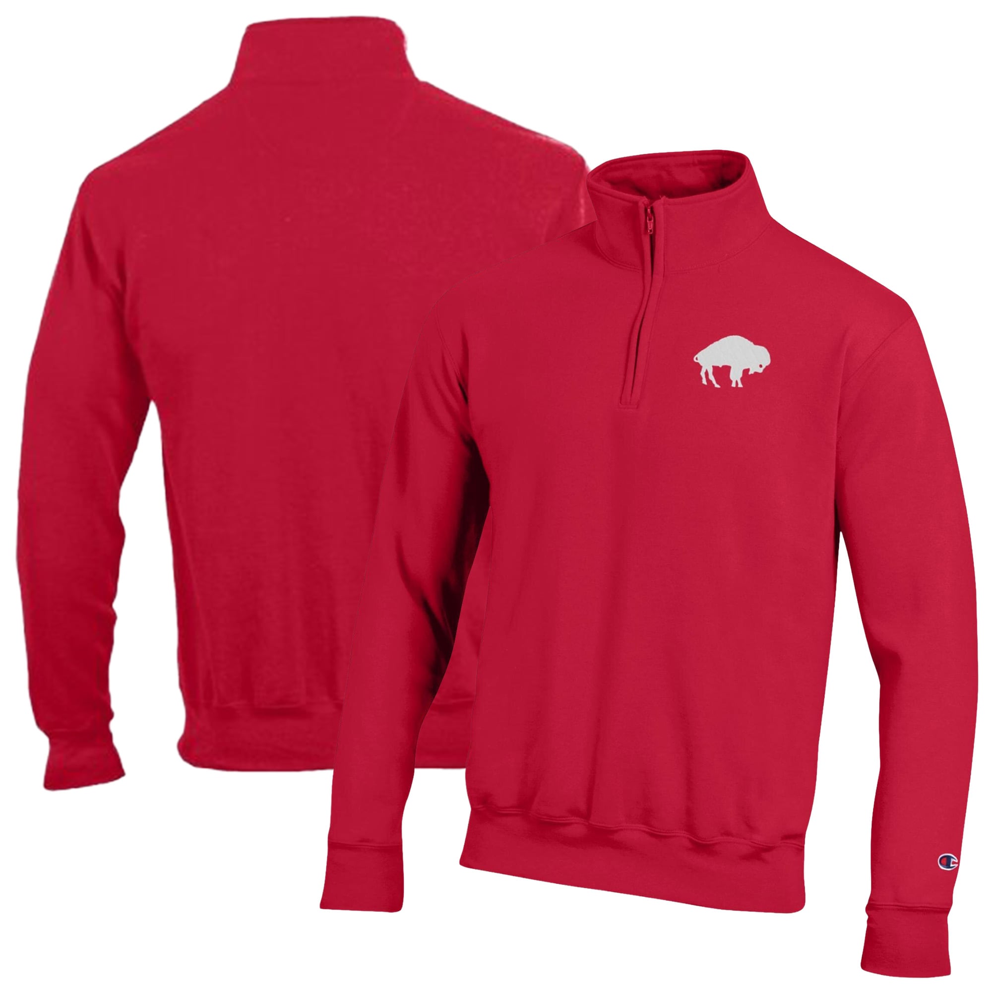 Men's Champion Royal Buffalo Bills Powerblend Quarter-Zip Pullover