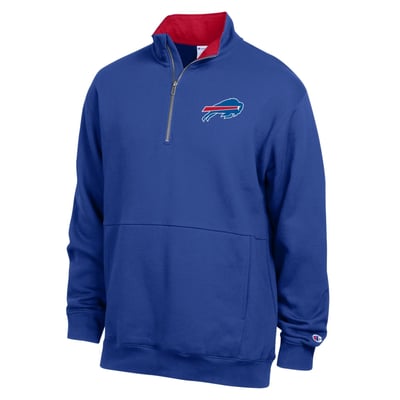  Buffalo Bills Champion Fleece Quarter-Zip Pullover -  Royal/Red