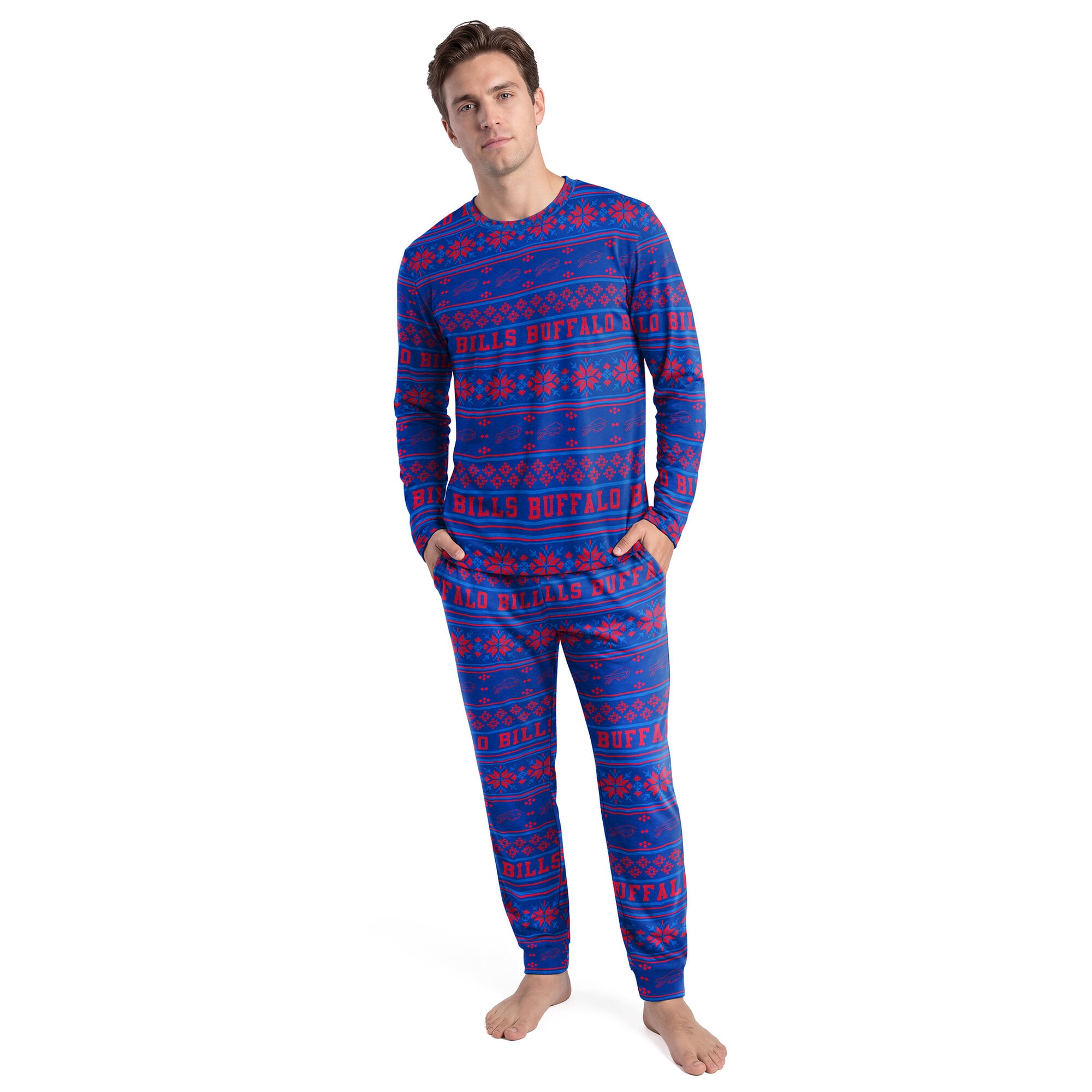 Ensemble t-shirt à manches longues et pantalon Concepts Sport Royal Buffalo Bills Jubilee pour homme