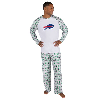 Buffalo Bills Concepts Sport Frostbite Knit Long Sleeve Top & Pants Sleep Set - White