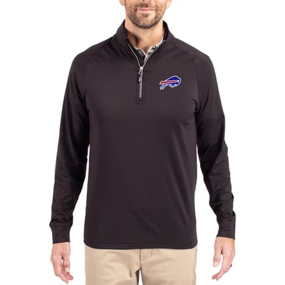 Buffalo Bills Cutter & Buck Adapt Eco Knit Quarter-Zip Pullover Jacket - Black