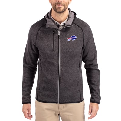 Buffalo Bills Cutter & Buck  Mainsail Full-Zip Hooded Jacket - Heather Charcoal