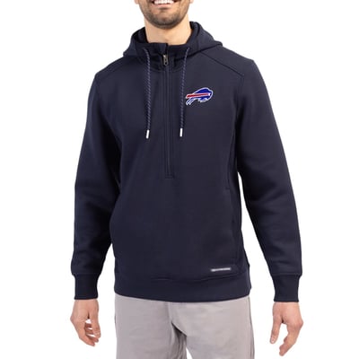 Buffalo Bills Cutter & Buck Primary Mark Roam Eco Recycled Half-Zip Pullover Hoodie - Navy