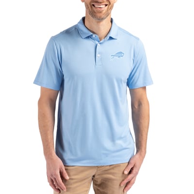  Buffalo Bills Men's Cutter & Buck Coastline Epic Comfort Eco Recycled Polo - Powder Blue