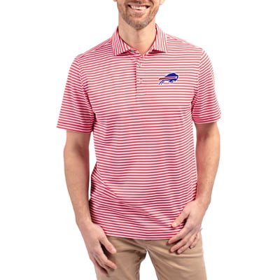 Buffalo Bills Cutter & Buck Virtue Eco Pique Stripe Recycled Polo - Red