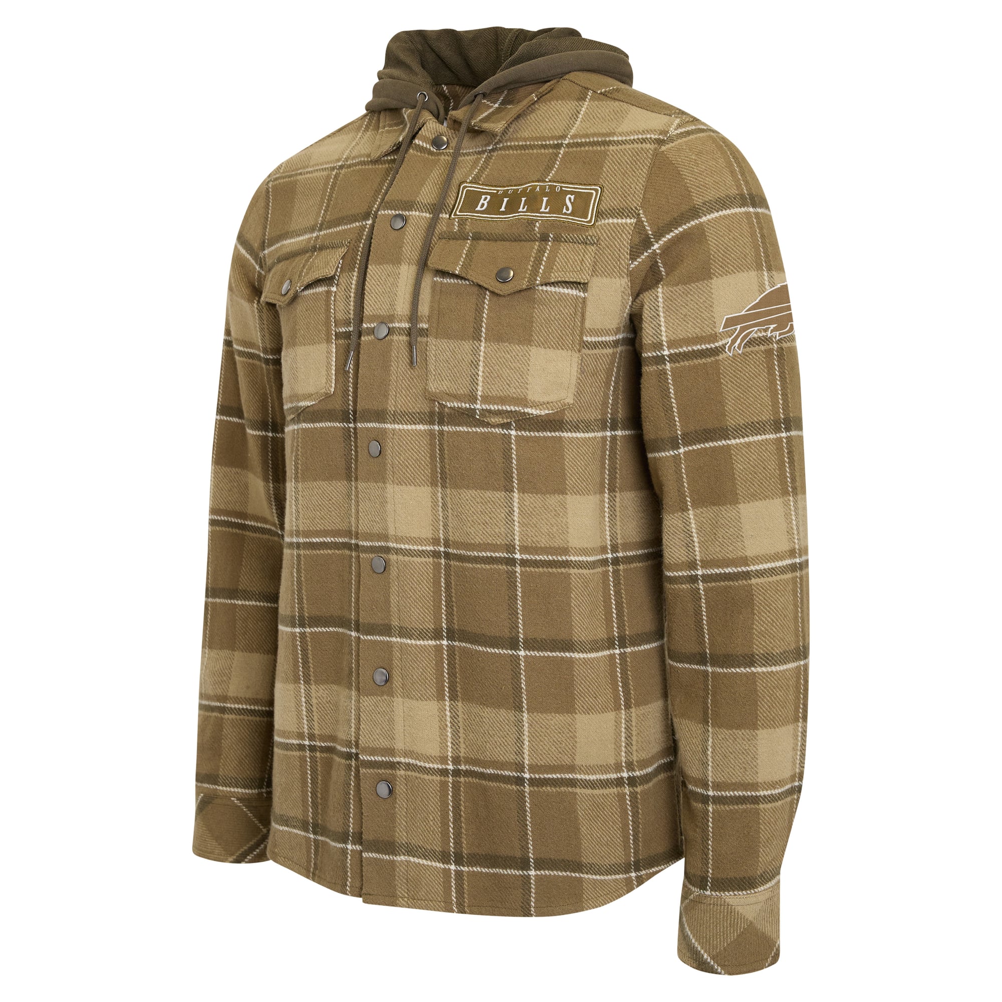 Men's Darius Rucker Collection by Fanatics Brown/Olive Buffalo Bills Woven Hooded Full-Snap Shacket