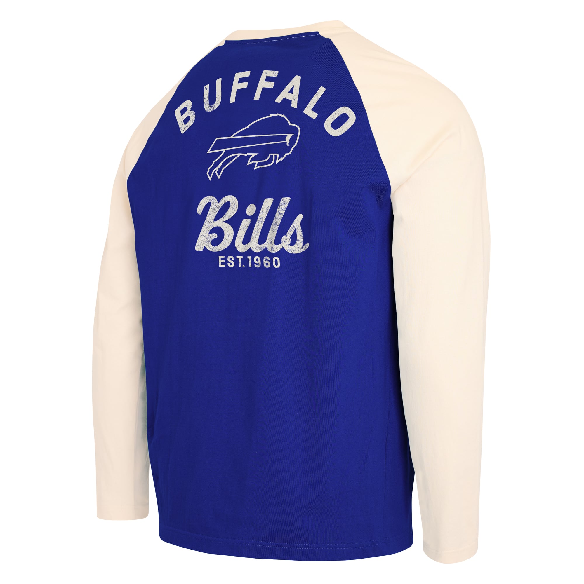 T-shirt à manches longues Henley Buffalo Bills, collection Darius Rucker pour homme par Fanatics, bleu royal/crème