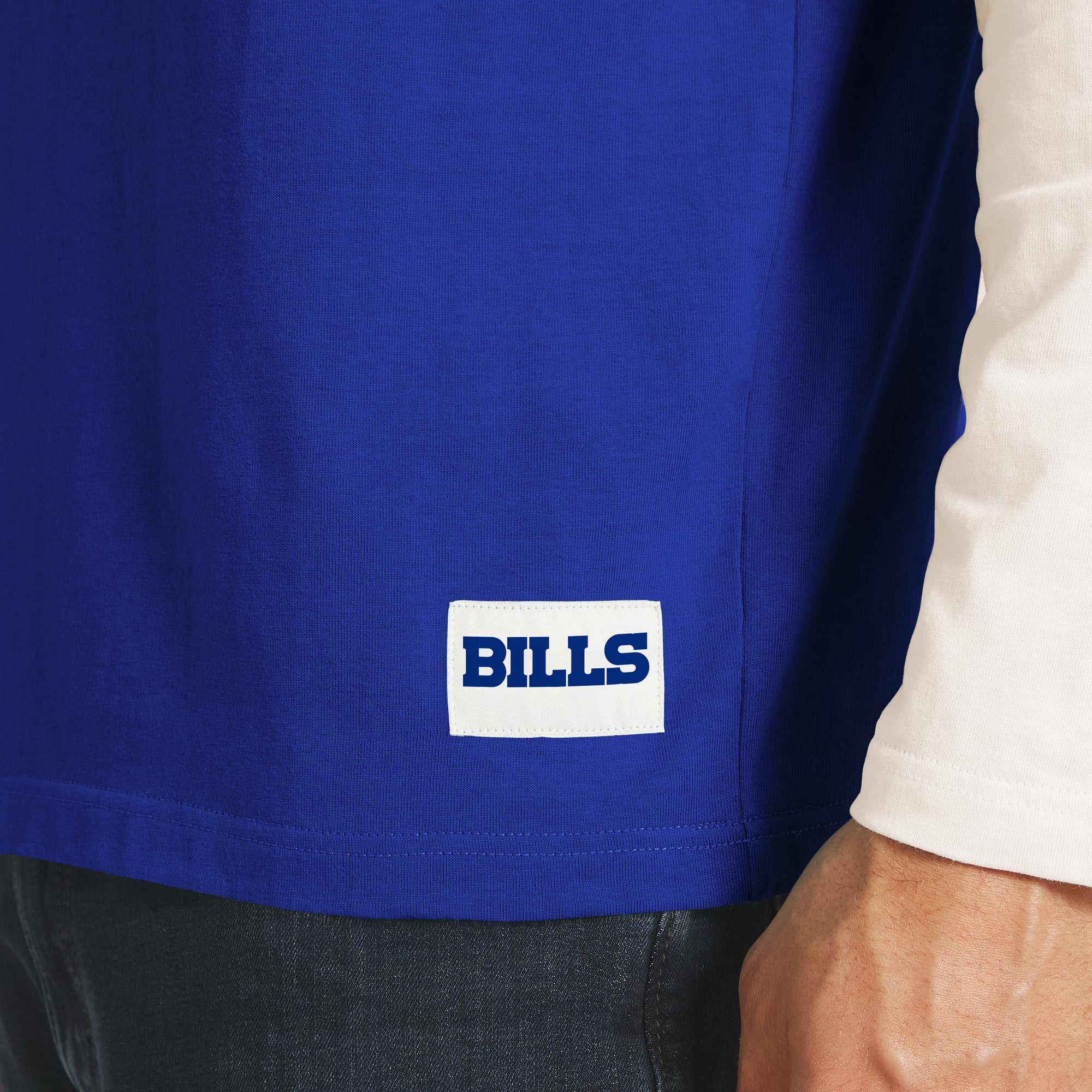 T-shirt à manches longues Henley Buffalo Bills, collection Darius Rucker pour homme par Fanatics, bleu royal/crème