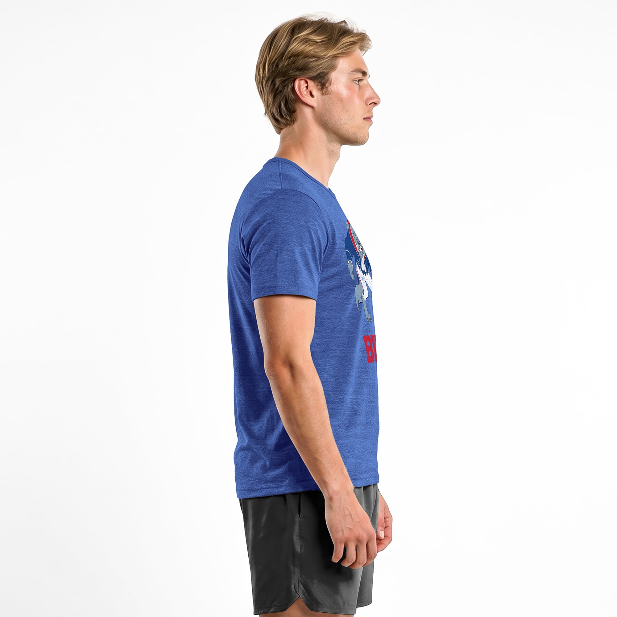 Men's Disney x Champion Royal Buffalo Bills Beast Tri-Blend T-Shirt