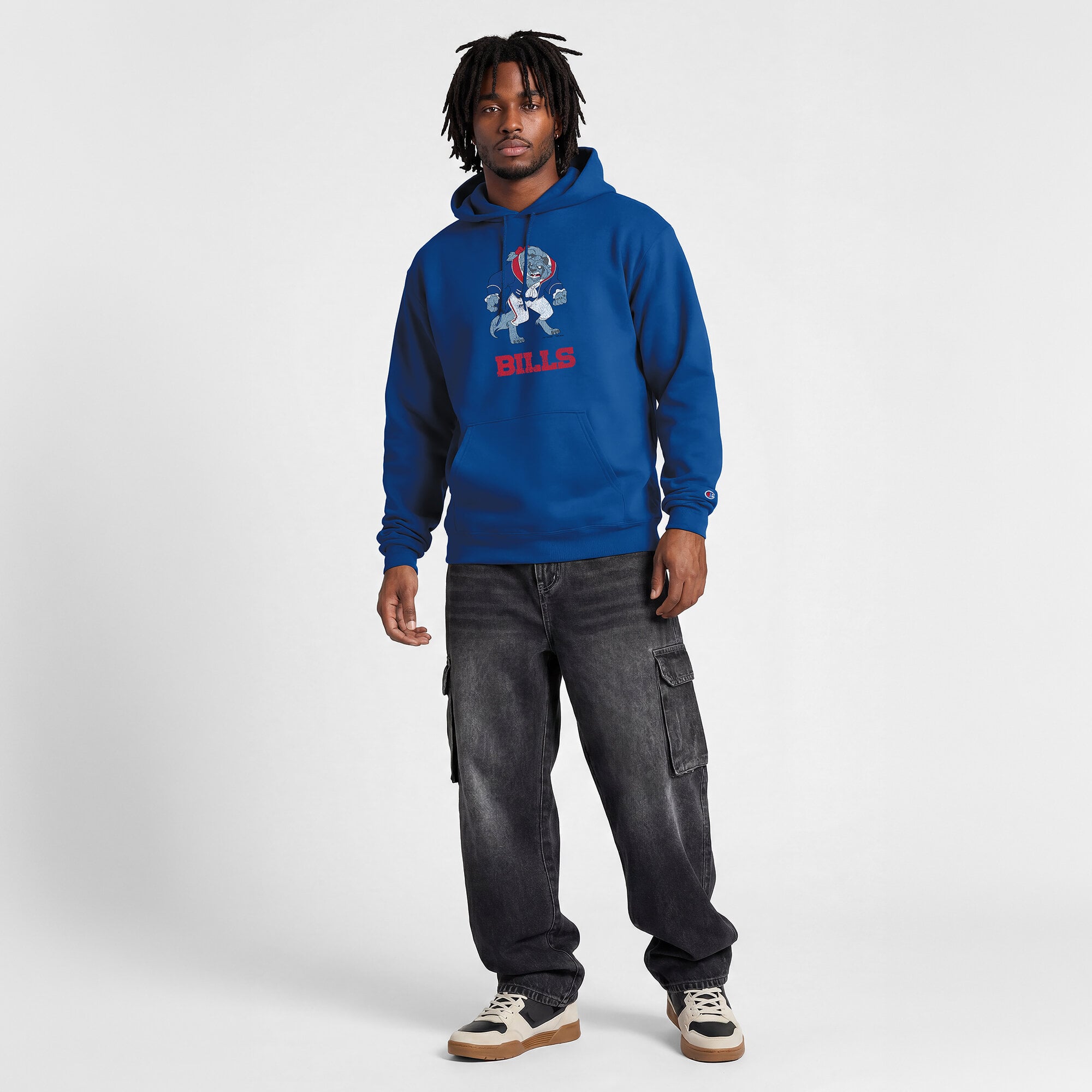 Sweat-shirt à capuche intégral Disney x Champion Royal Buffalo Bills Powerblend pour homme