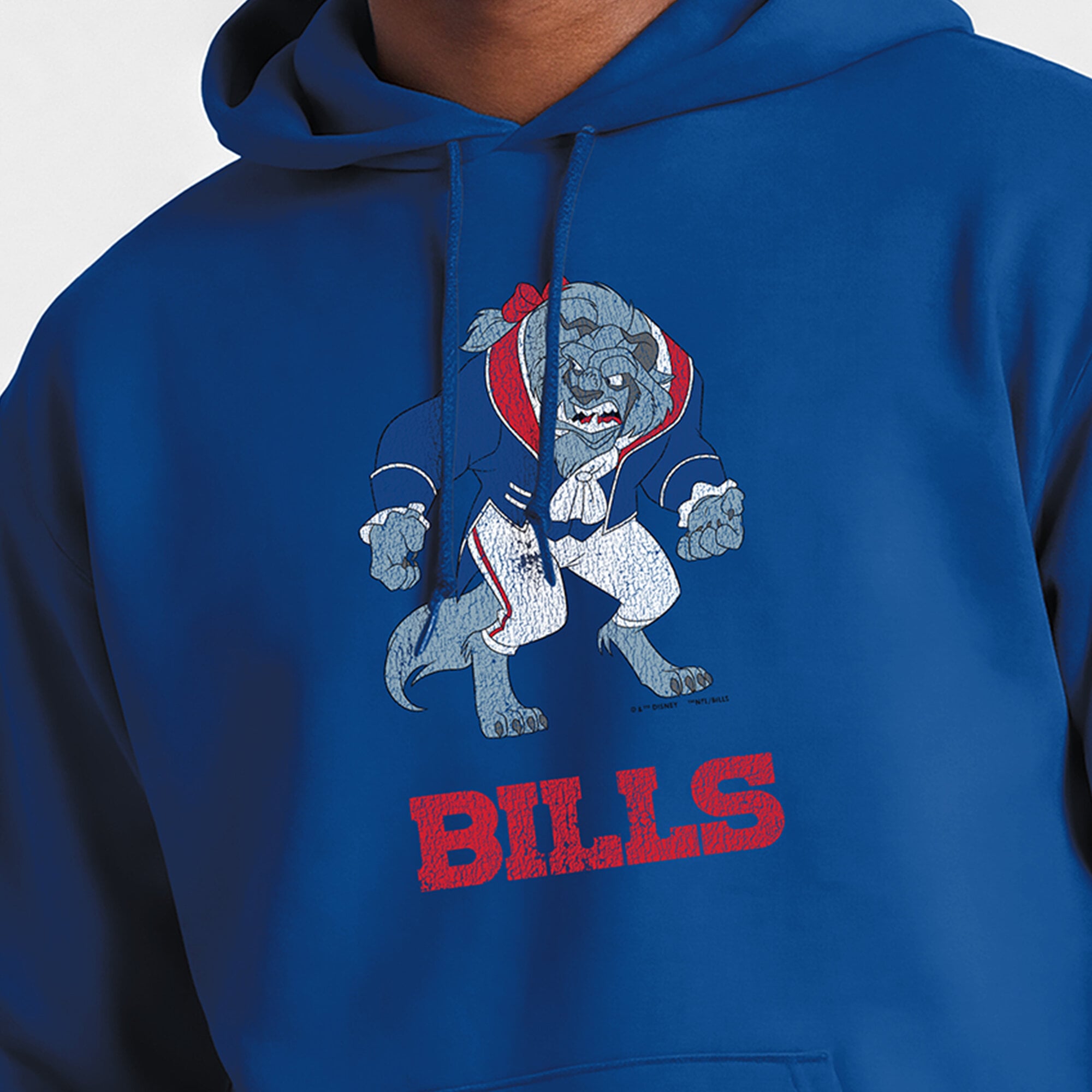 Sweat-shirt à capuche intégral Disney x Champion Royal Buffalo Bills Powerblend pour homme