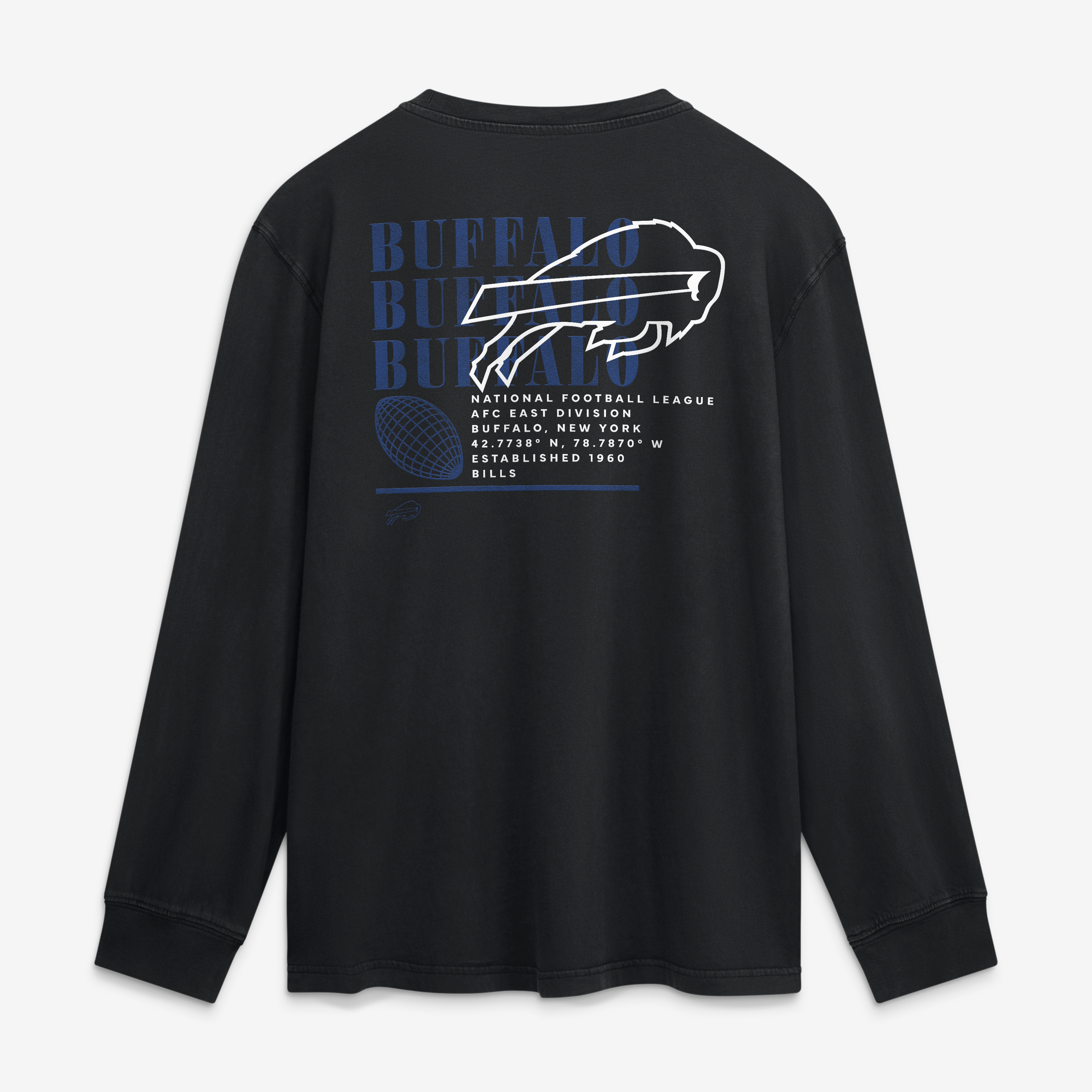 T-shirt à manches longues décontracté Buffalo Bills noir Fanatics pour homme