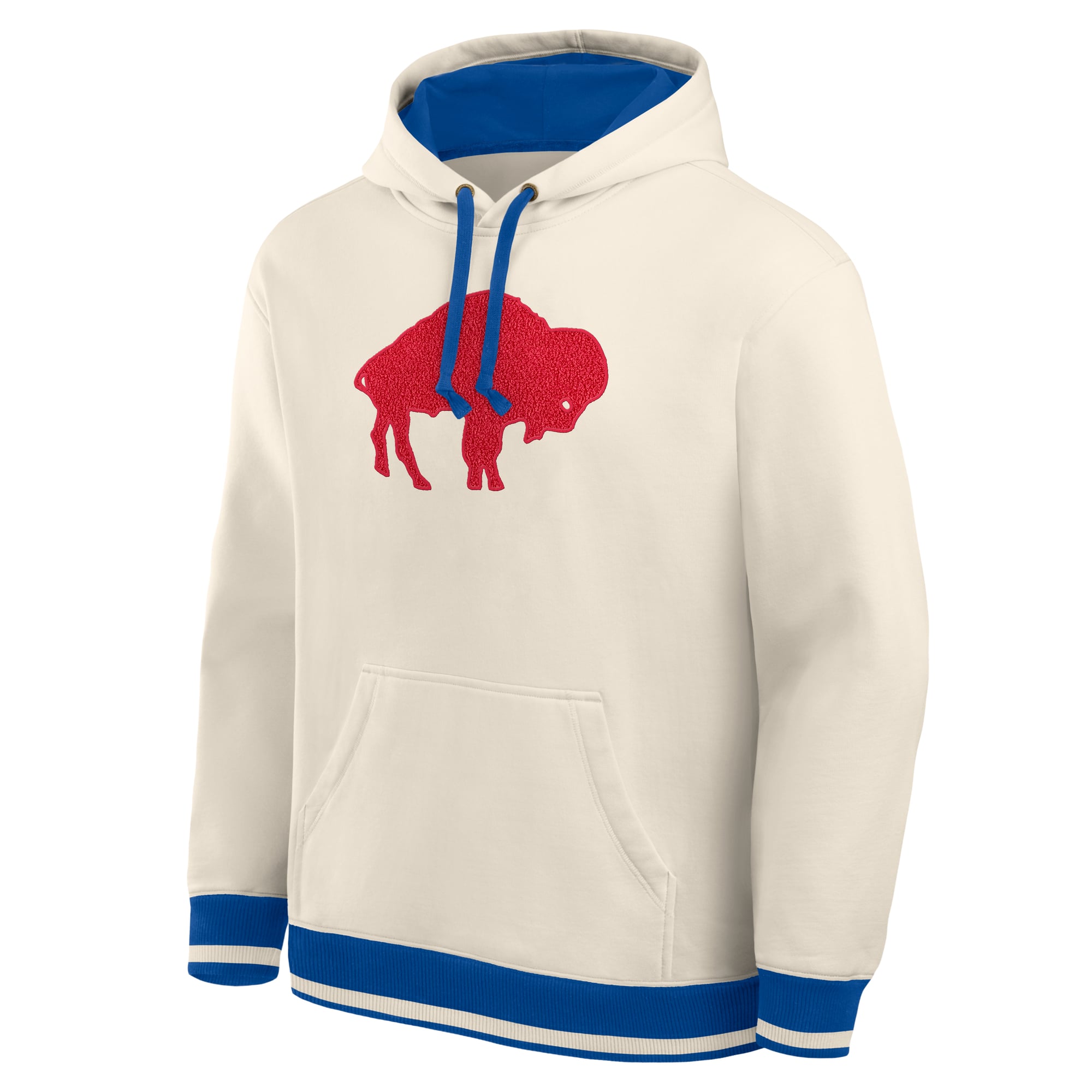 Men's Fanatics Cream Buffalo Bills Chenille Heavyweight Fleece Hoodie