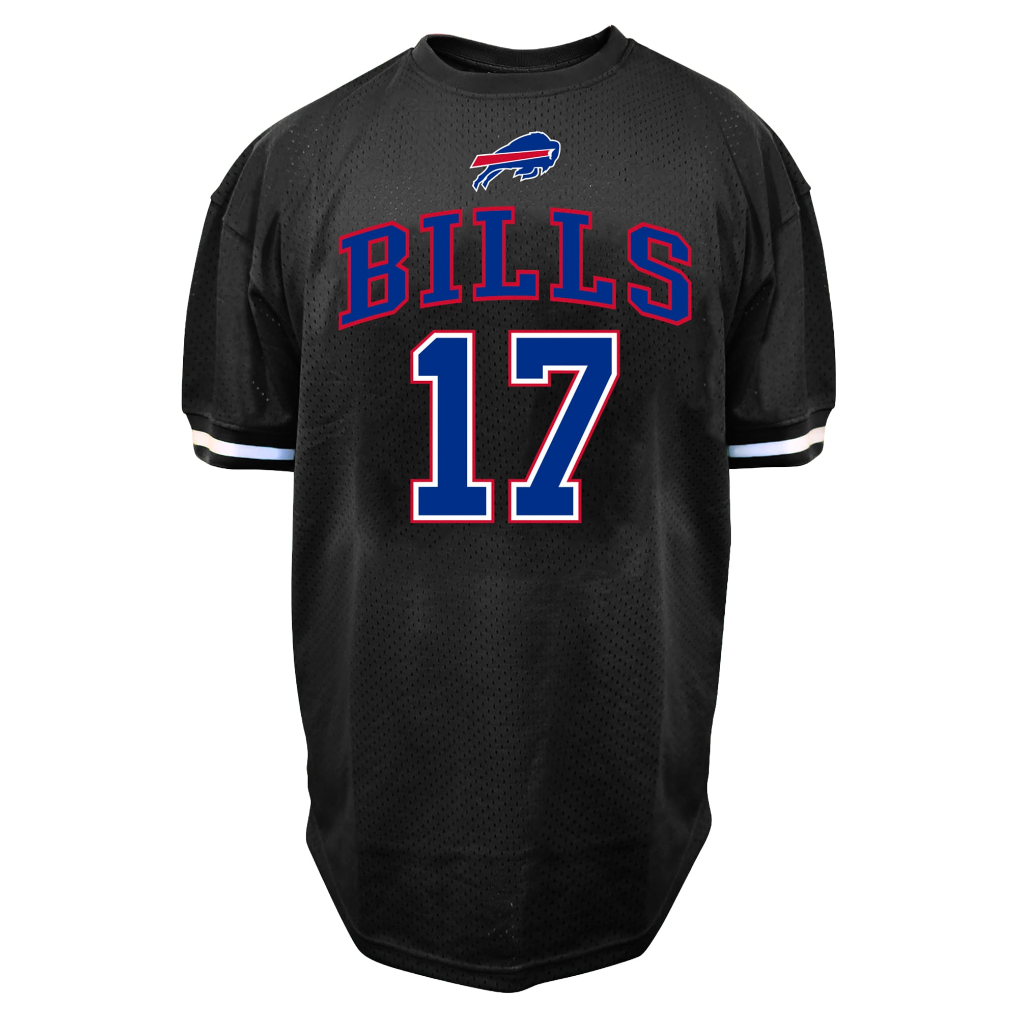 T-shirt homme Fanatics Josh Allen noir Buffalo Bills grandes tailles en maille avec nom et numéro