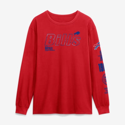 Buffalo Bills Fanatics Checkdown Pass Long Sleeve T-Shirt - Red