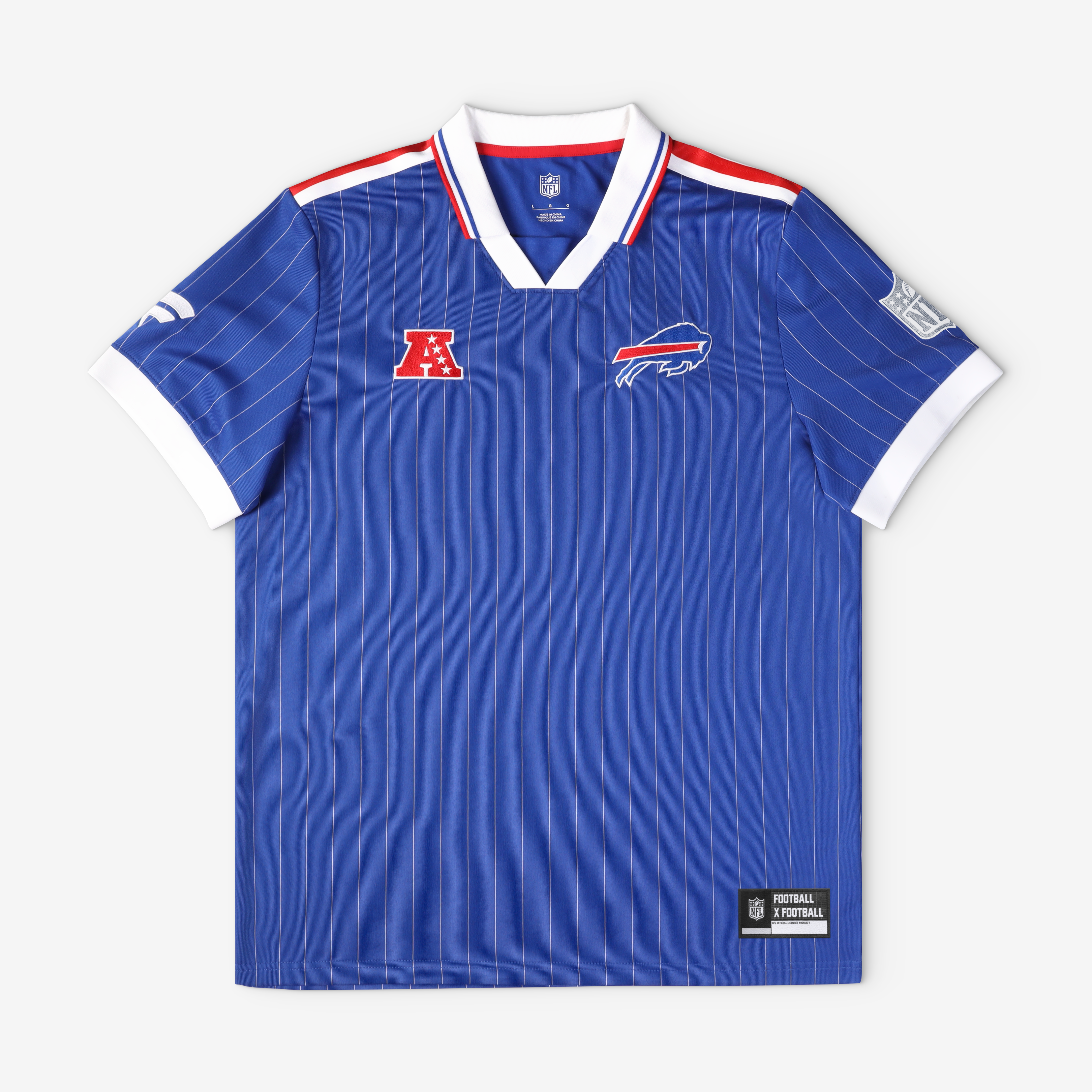 Men's Fanatics Royal Buffalo Bills Football x Collared Fan Top