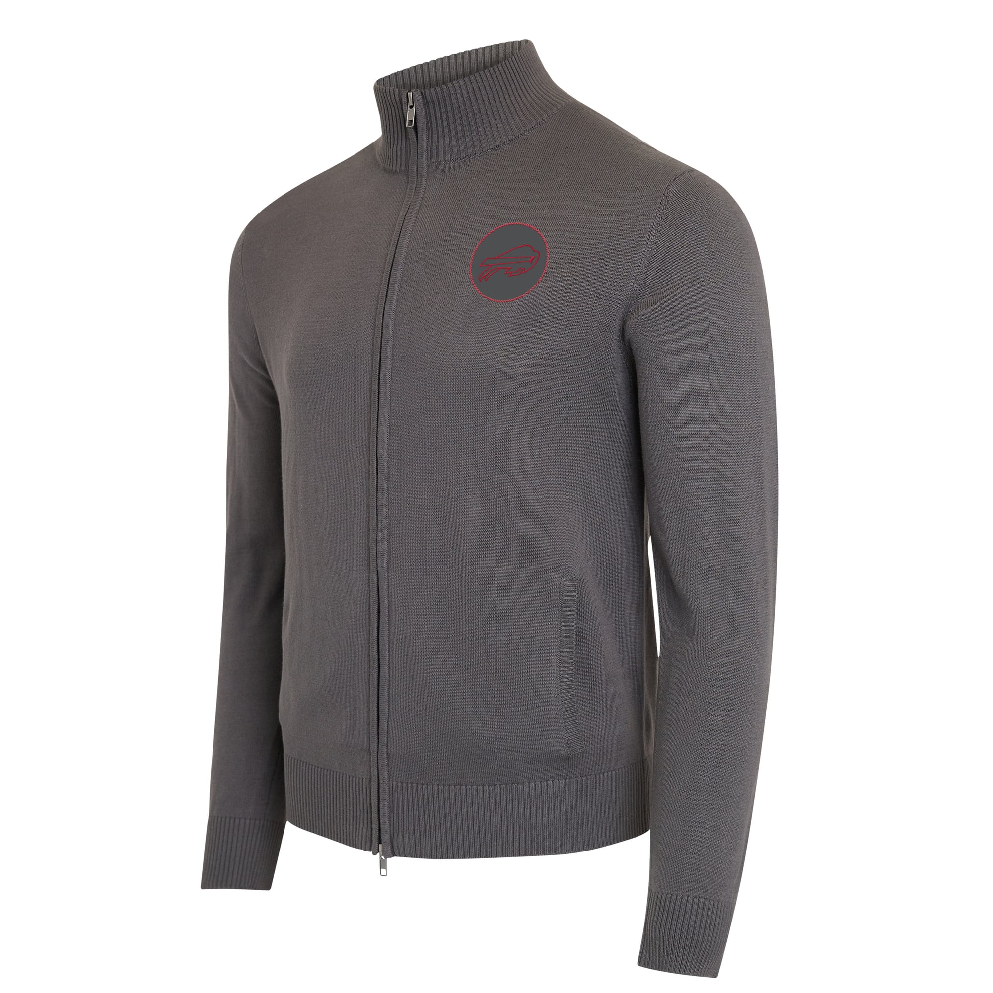 Men's J. Palmer Charcoal Buffalo Bills All-Season Full-Zip Sweater