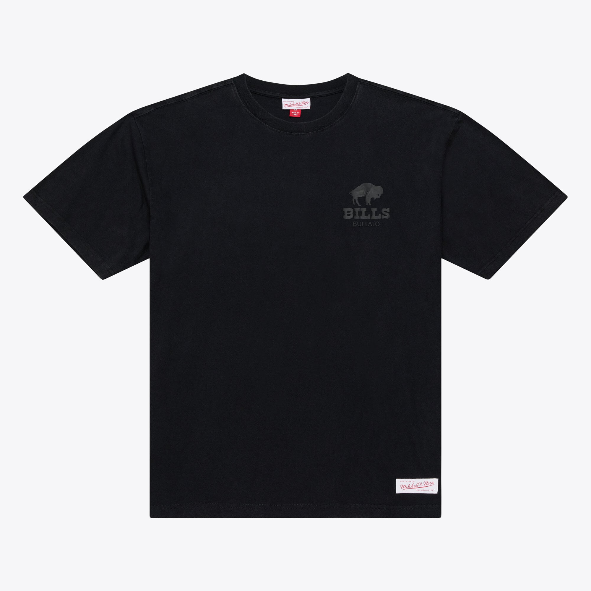 Men's Mitchell & Ness Black Buffalo Bills Core Essentials Micro Logo T-Shirt