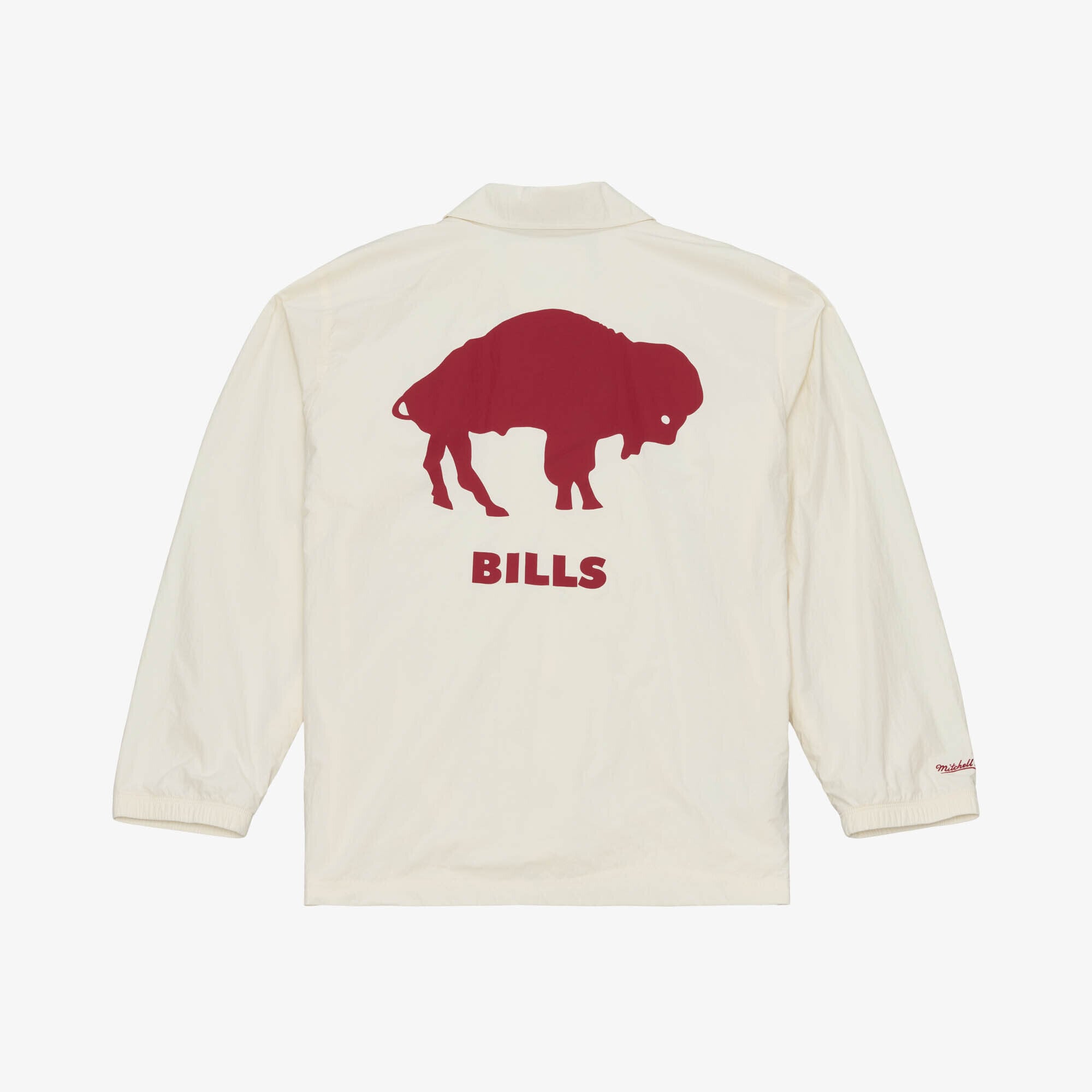 Men's Mitchell & Ness Cream Buffalo Bills Retro Roots Coaches Jacket