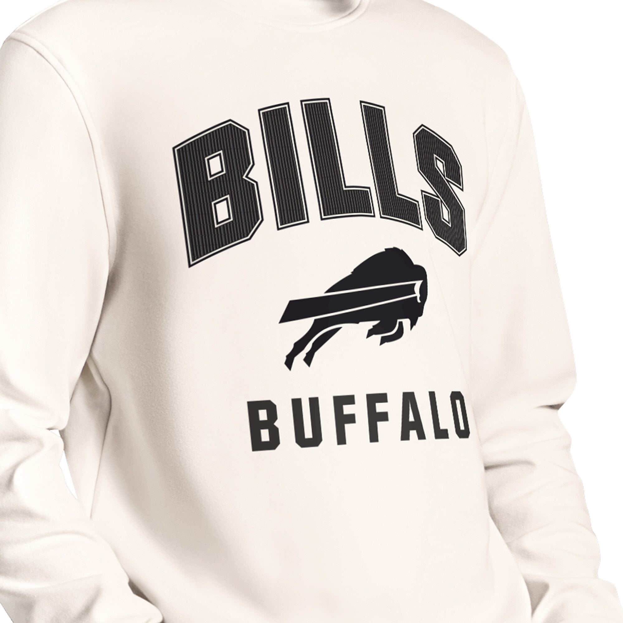 Men's MSX by Michael Strahan Cream Buffalo Bills Finish Line Tri-Blend Sweatshirt