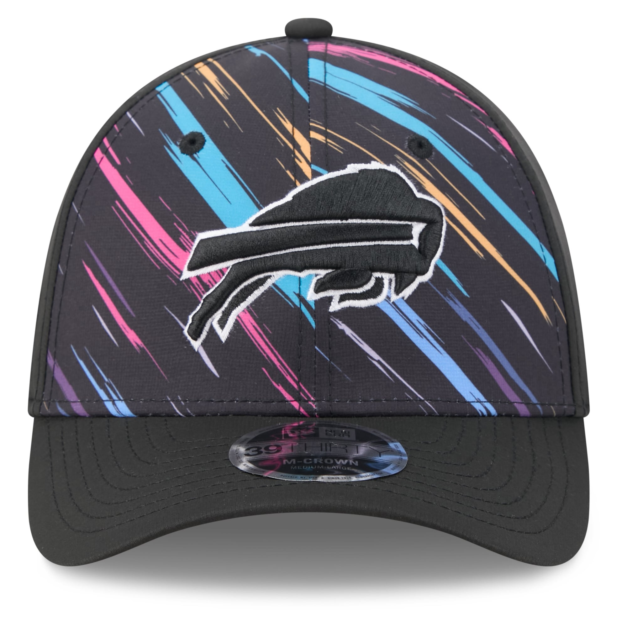 Men's New Era Black Buffalo Bills 2026 NFL Crucial Catch 39THIRTY M-Crown Stretch Hat