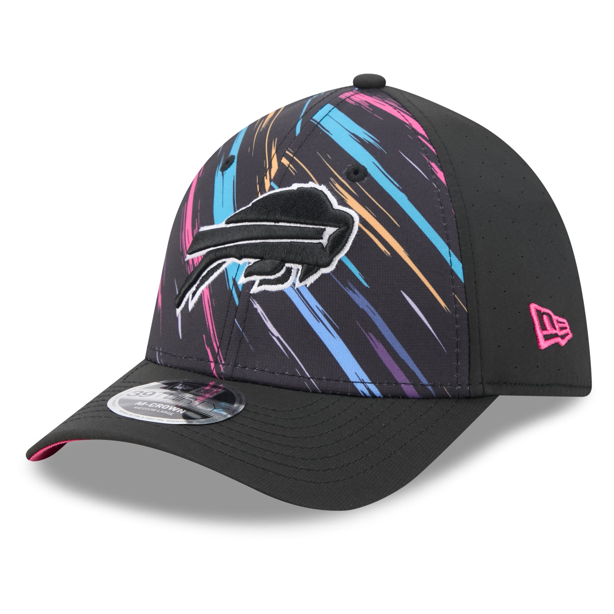 Men's New Era Black Buffalo Bills 2026 NFL Crucial Catch 39THIRTY M-Crown Stretch Hat