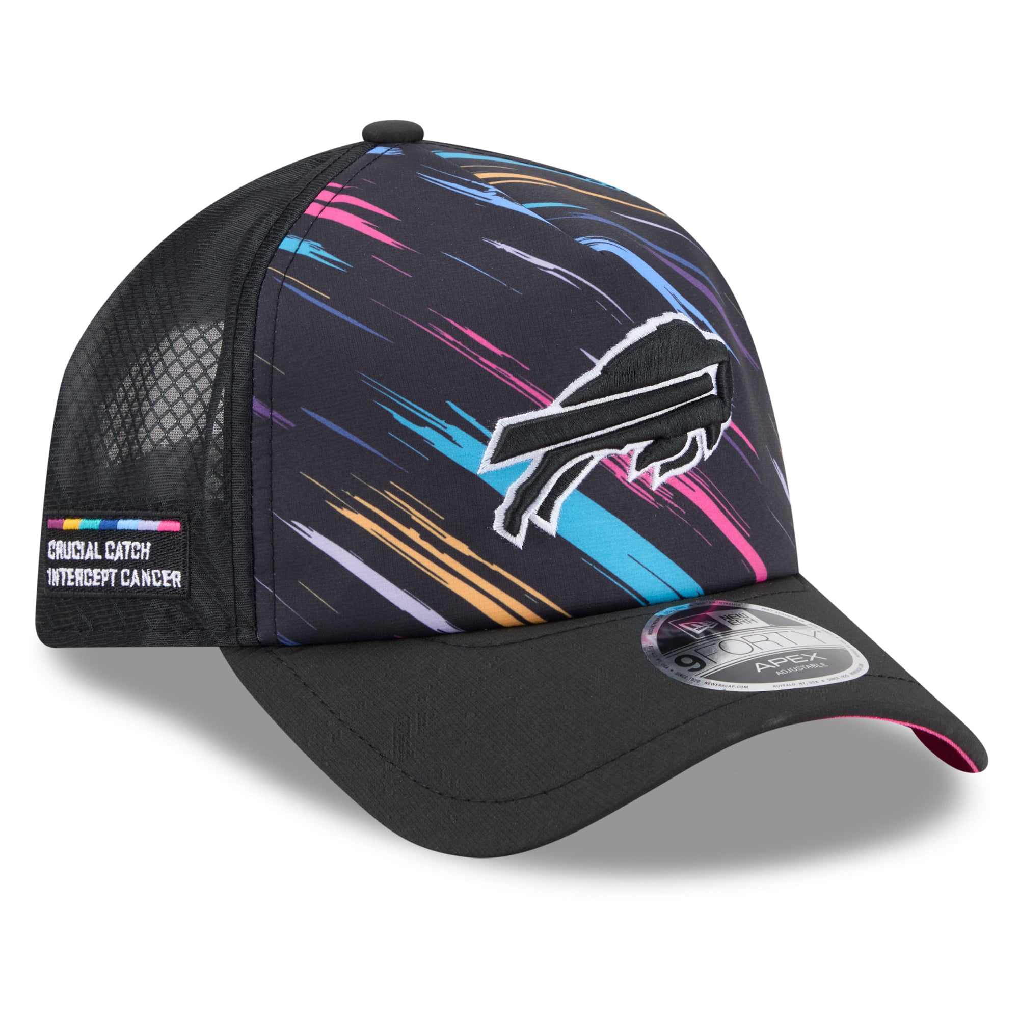 Men's New Era Black Buffalo Bills 2026 NFL Crucial Catch 9FORTY Apex Adjustable Hat