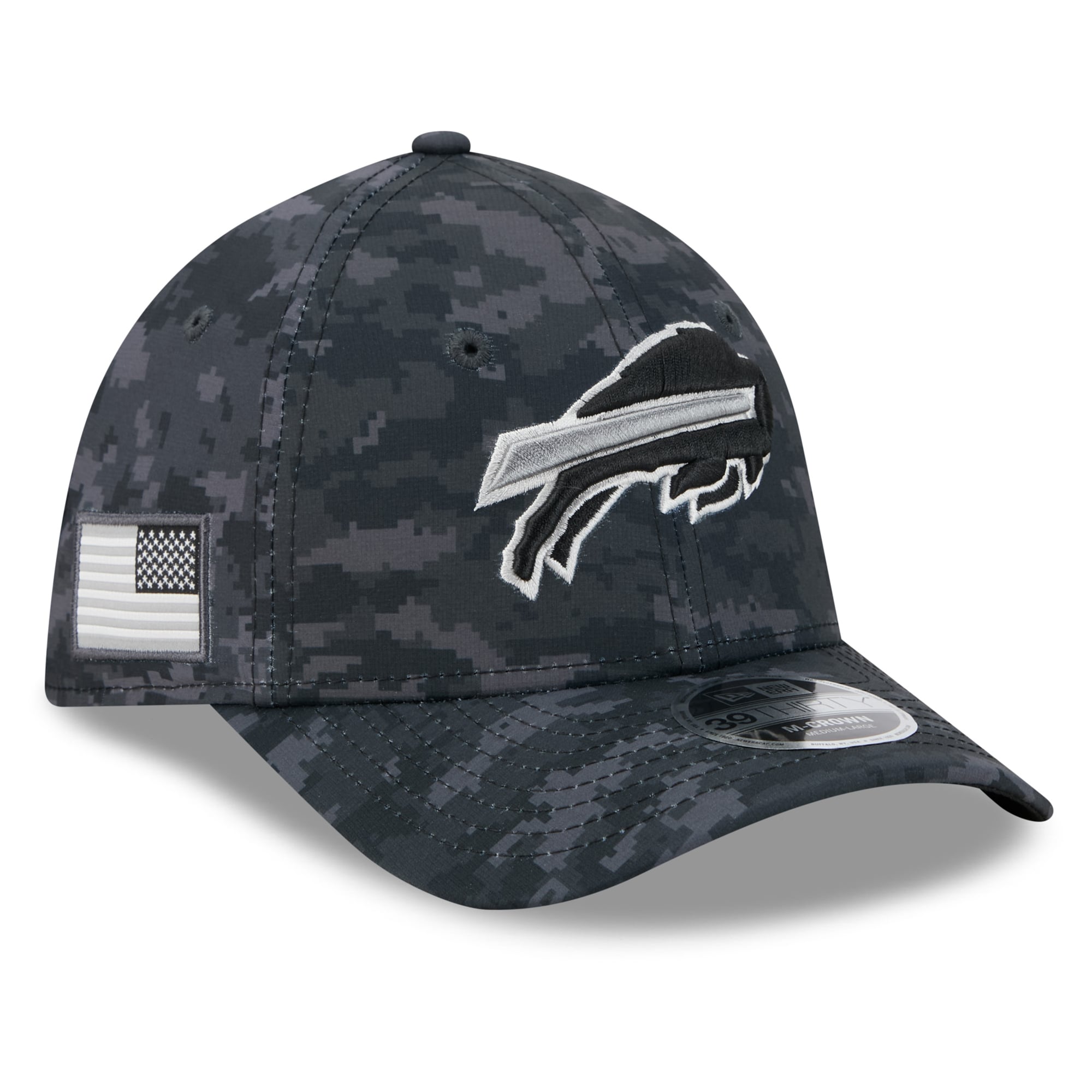 Casquette extensible New Era Buffalo Bills 2026 Salute To Service 39THIRTY M-Crown noire pour homme
