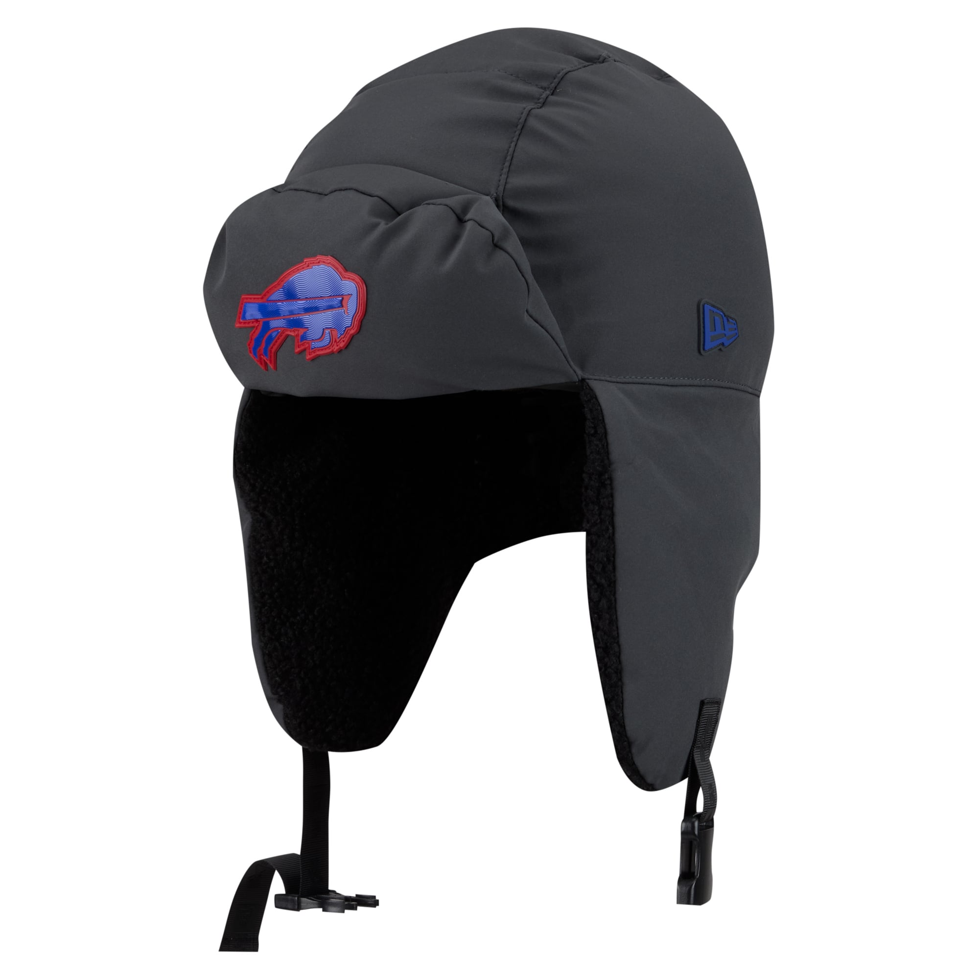 Casquette trappeur New Era noire Buffalo Bills 2026 pour homme, modèle Sideline, idéale les temps froids.