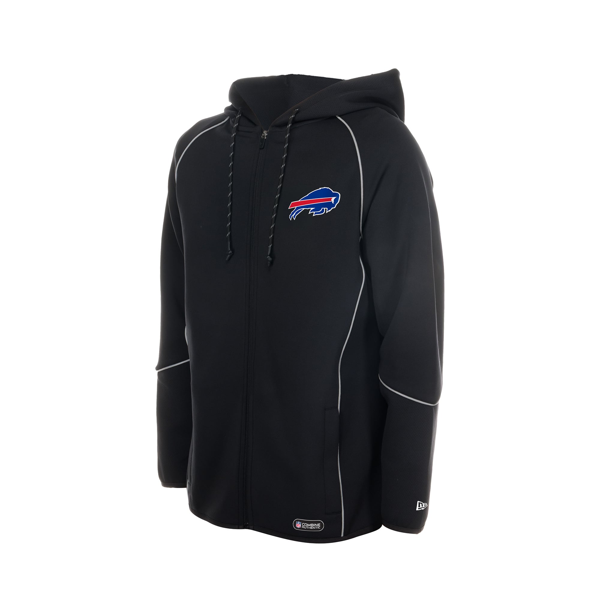 Men's New Era  Black Buffalo Bills Combine Authentic Raglan Full-Zip Hoodie