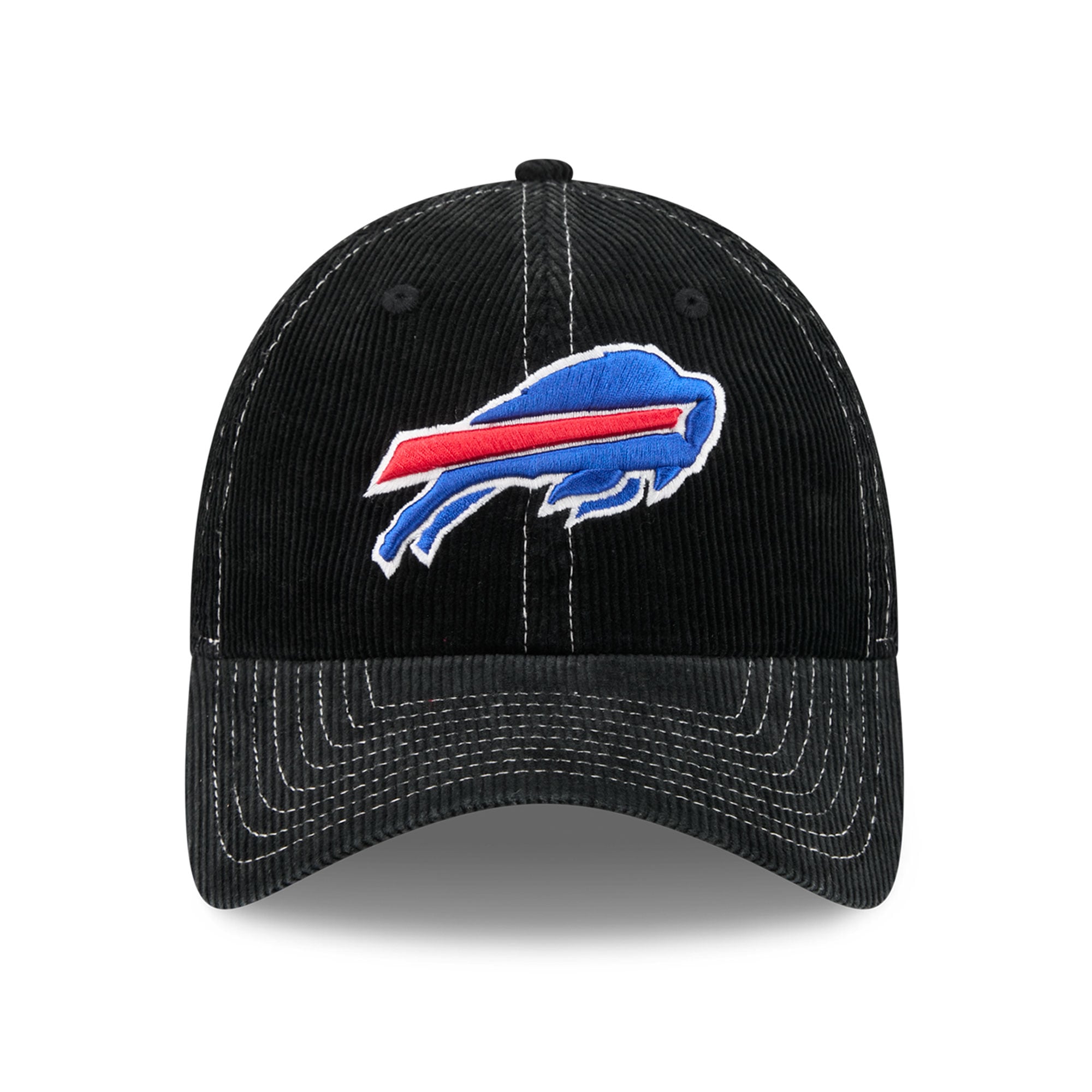 Casquette New Era Buffalo Bills noire en velours côtelé pour homme, style classique décontracté et ajustable