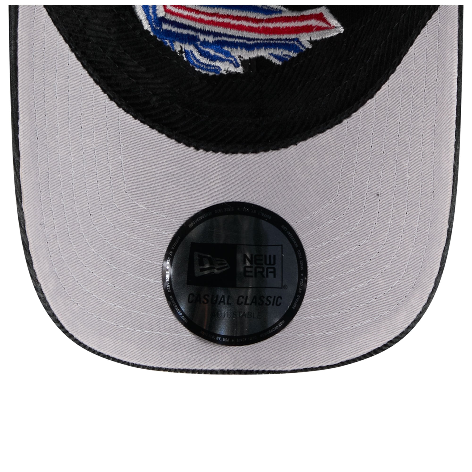 Casquette New Era Buffalo Bills noire en velours côtelé pour homme, style classique décontracté et ajustable