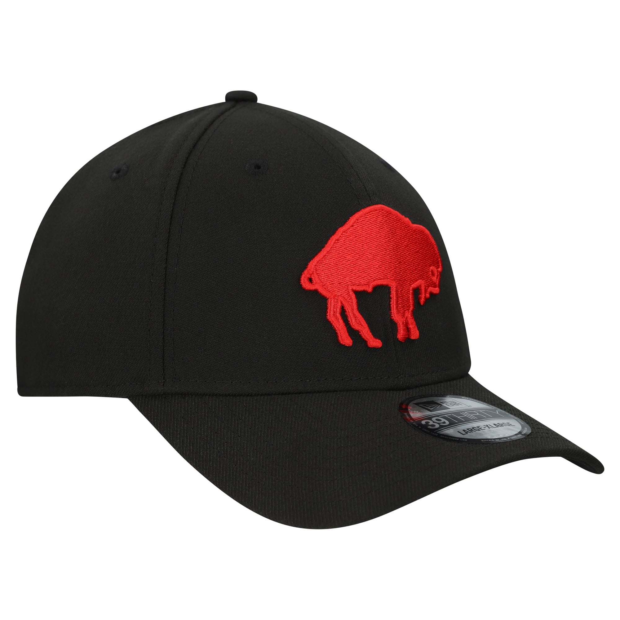 Casquette 39THIRTY Flex Throwback Main noire des Buffalo Bills New Era pour hommes