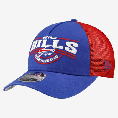 Buffalo Bills New Era 9FORTY A-Frame Adjustable Hat - Blue
