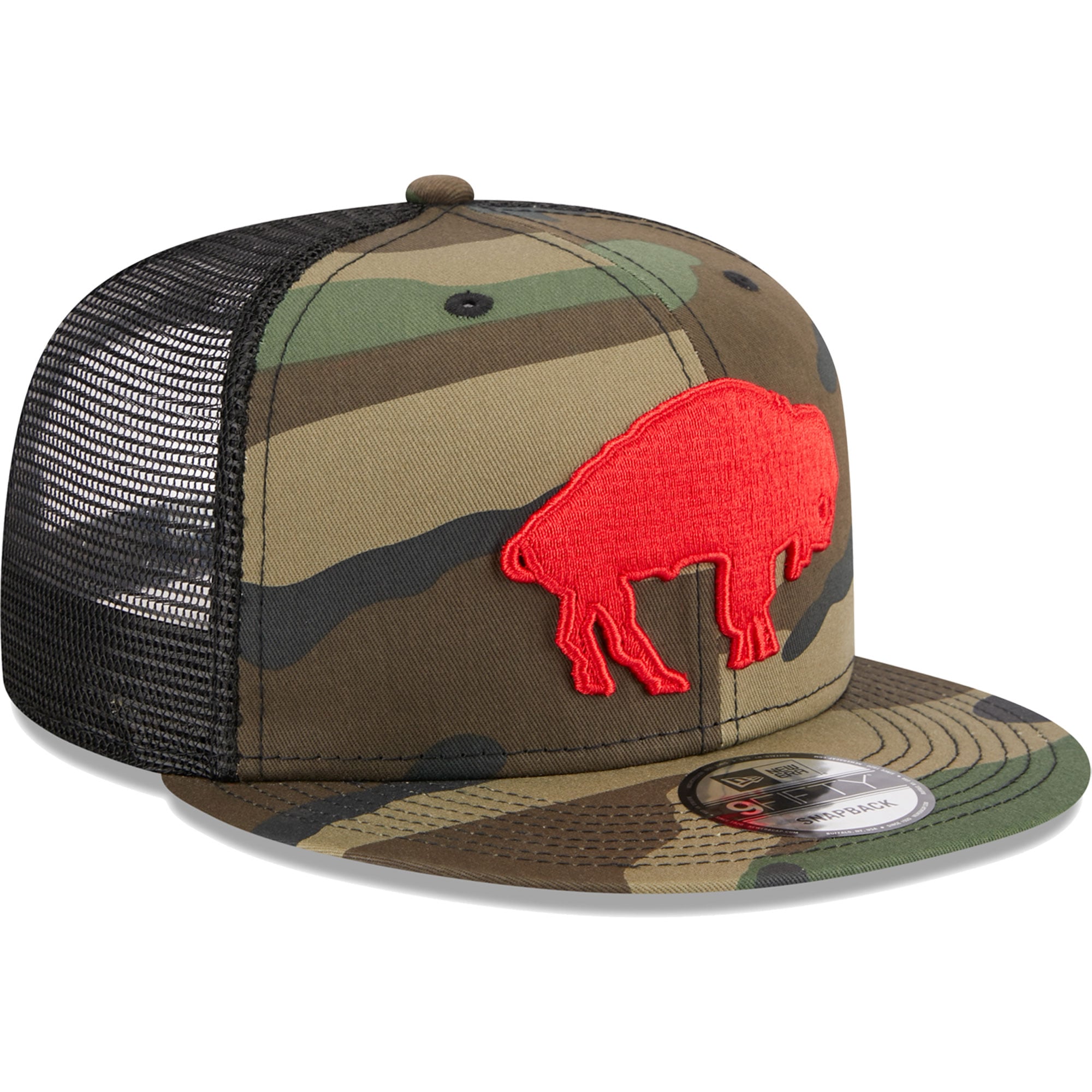 Casquette New Era Buffalo Bills Throwback Main Trucker 9FIFTY Snapback pour homme