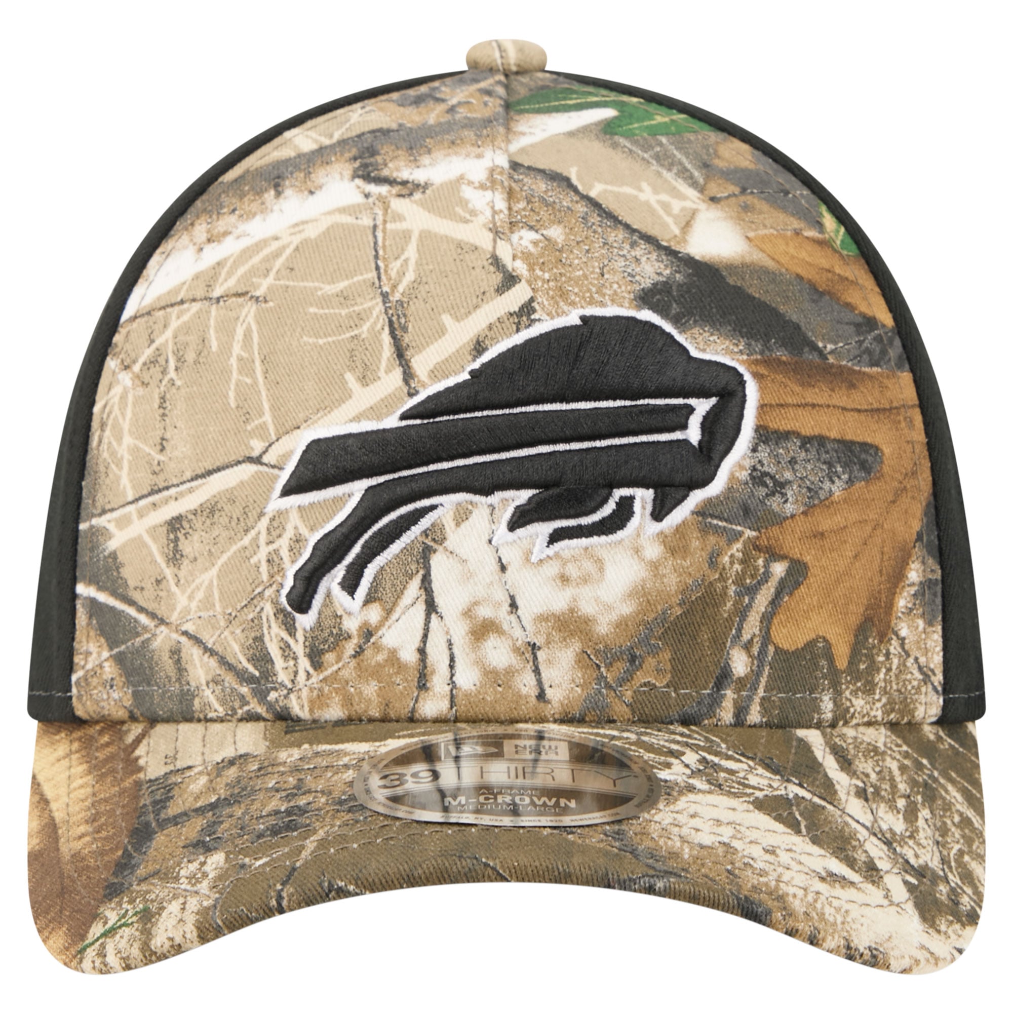 Men's New Era Camo/Black Buffalo Bills Team Collection RealTree 39THIRTY M-Crown A-Frame Flex Hat