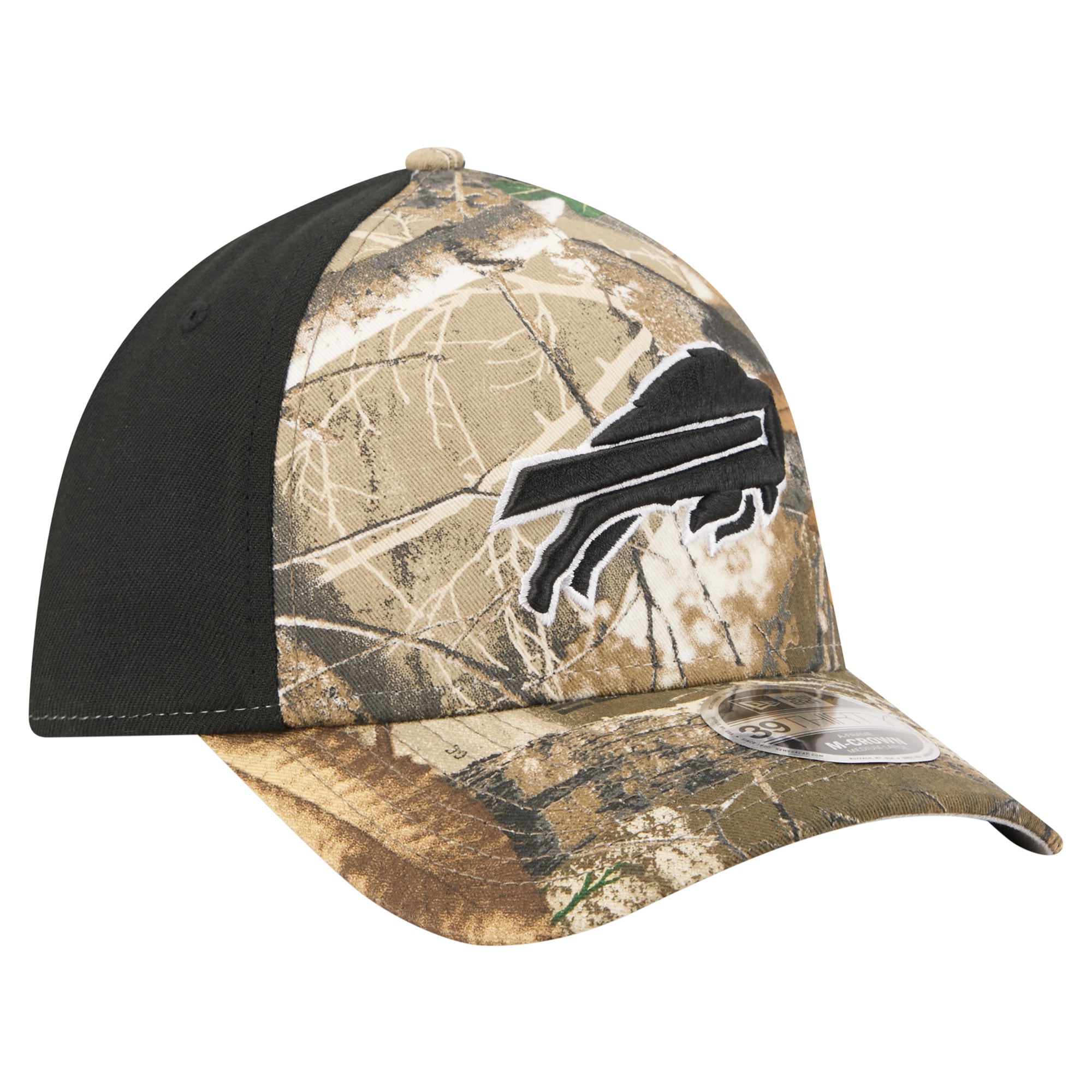 Men's New Era Camo/Black Buffalo Bills Team Collection RealTree 39THIRTY M-Crown A-Frame Flex Hat