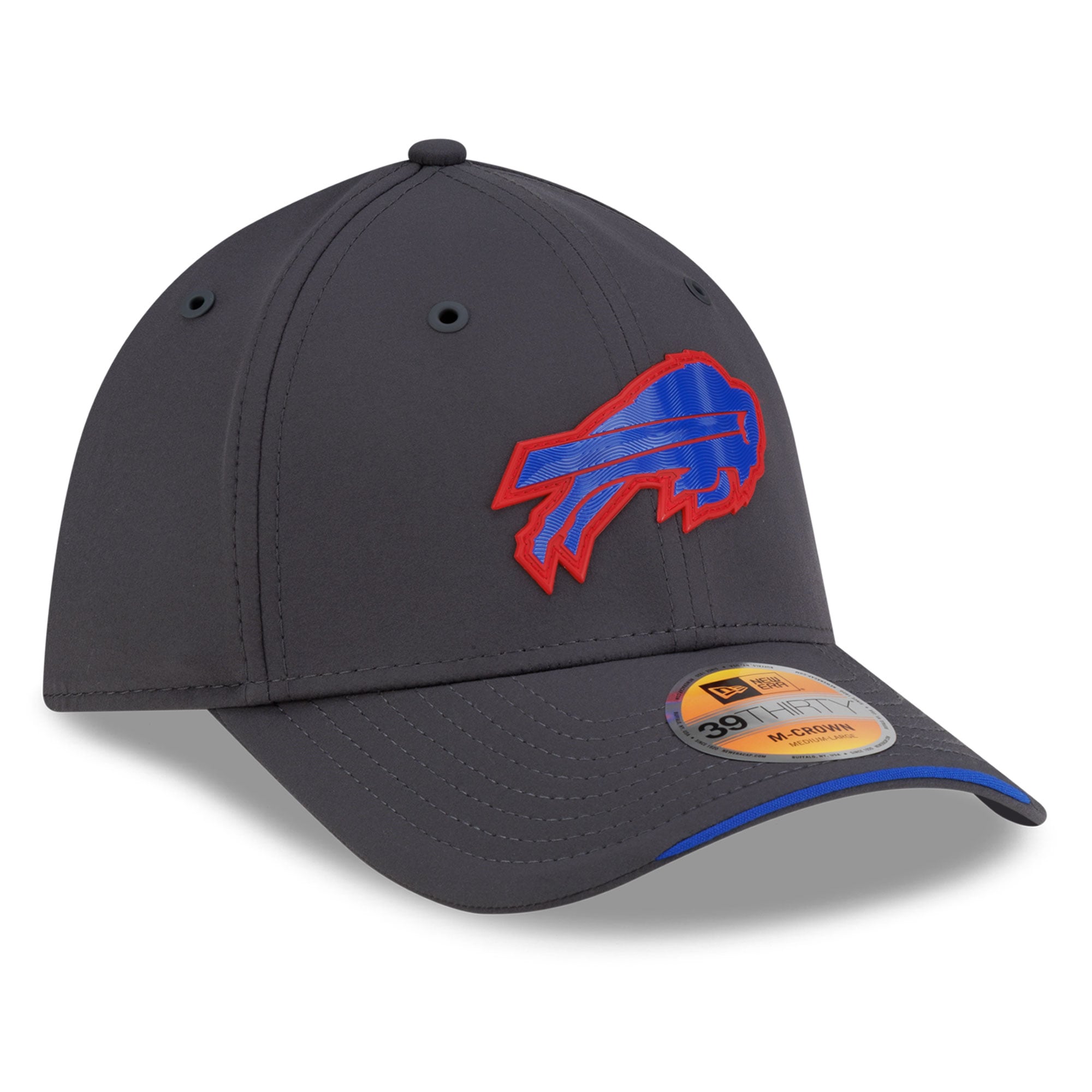 Casquette New Era Royal Buffalo Bills 2026 Sideline 39THIRTY M-Crown Flex pour homme