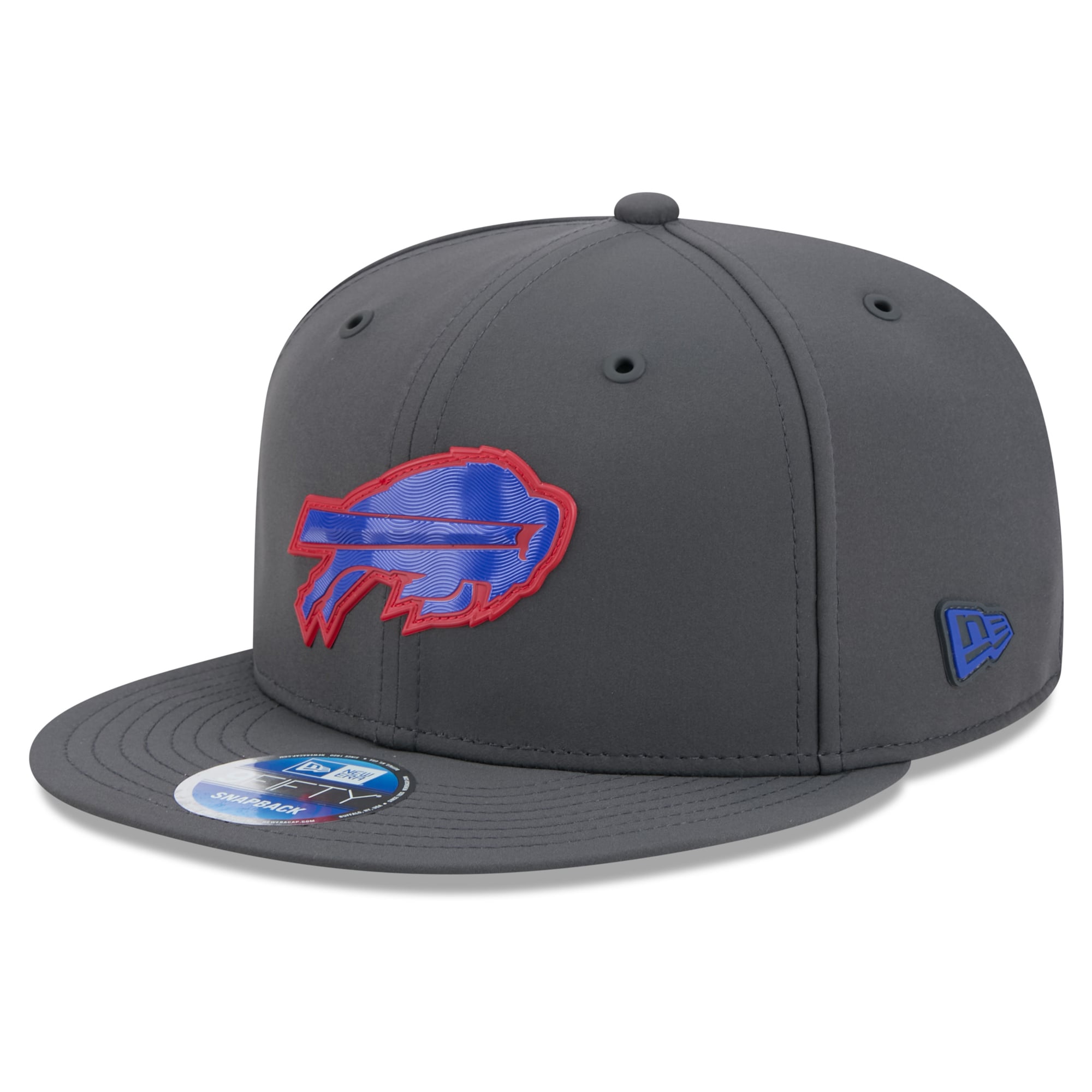 Casquette snapback New Era Buffalo Bills 2026 Sideline pour homme, couleur anthracite, modèle 9FIFTY, idéale pour les temps froids.