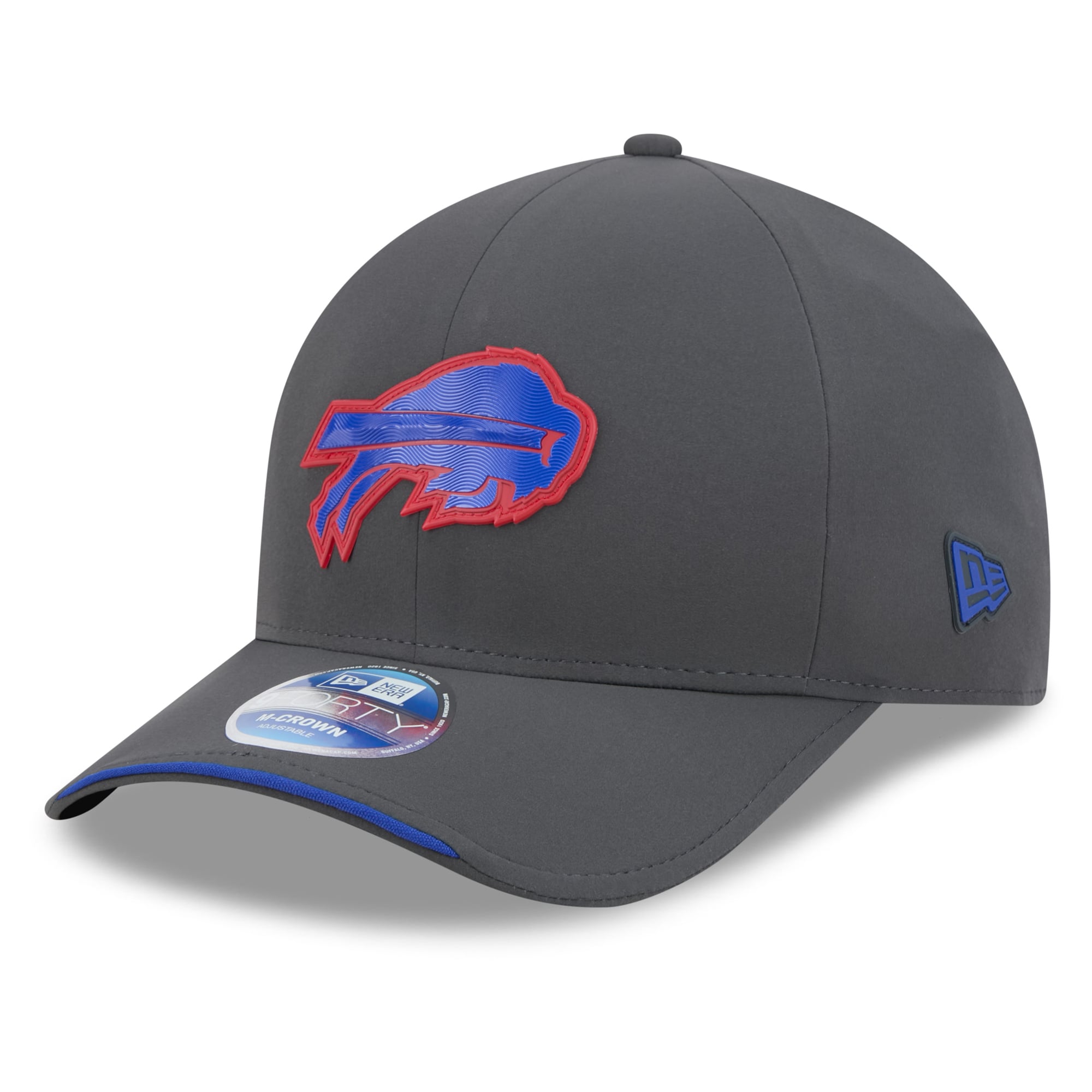 Casquette ajustable New Era Buffalo Bills 2026 Sideline pour homme, couleur anthracite, modèle 9FORTY M-Crown
