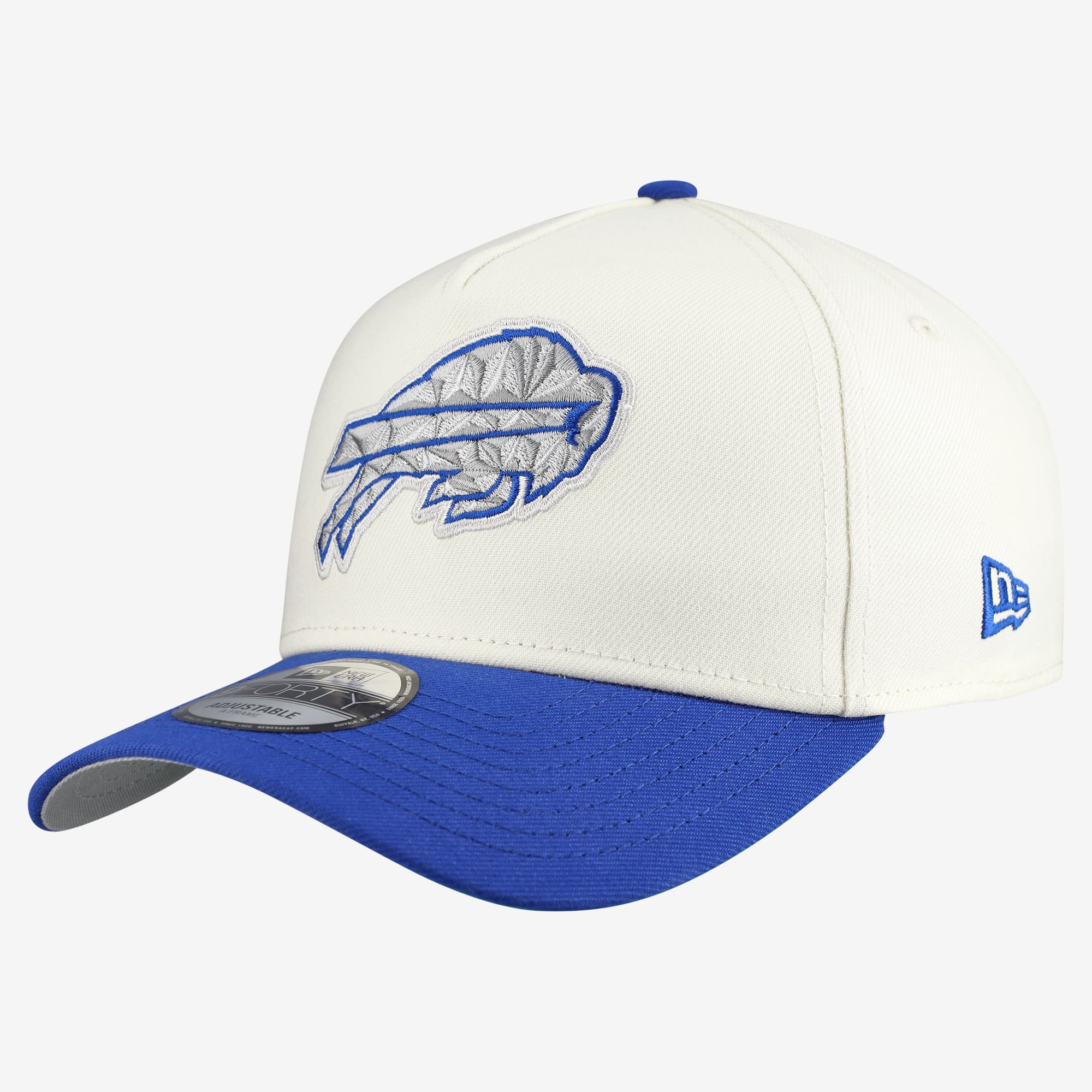 Casquette ajustable New Era 9FORTY A-Frame Buffalo Bills Collection Rivalries, couleur crème, pour homme