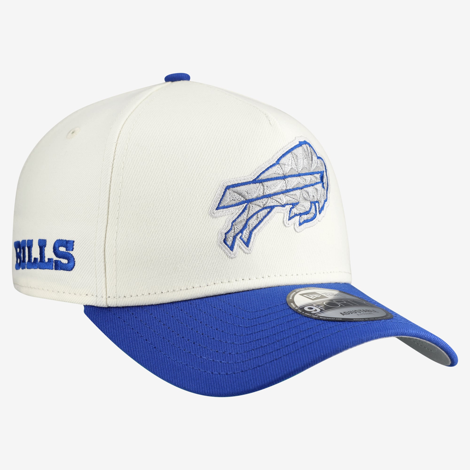 Casquette ajustable New Era 9FORTY A-Frame Buffalo Bills Collection Rivalries, couleur crème, pour homme