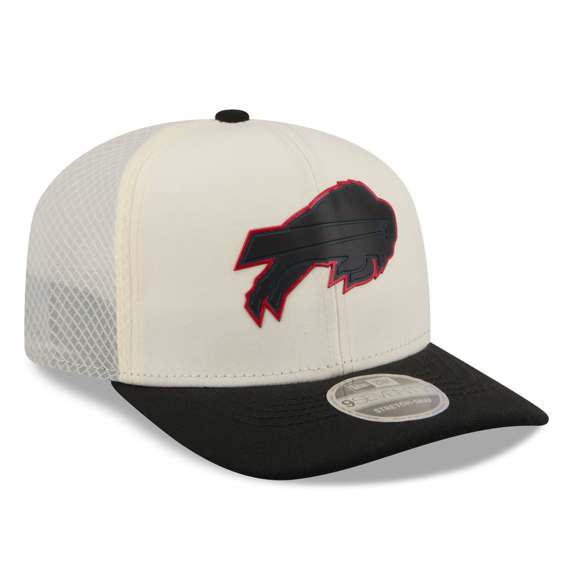 Casquette ajustable New Era Buffalo Bills crème/noire 9SEVENTY pour homme
