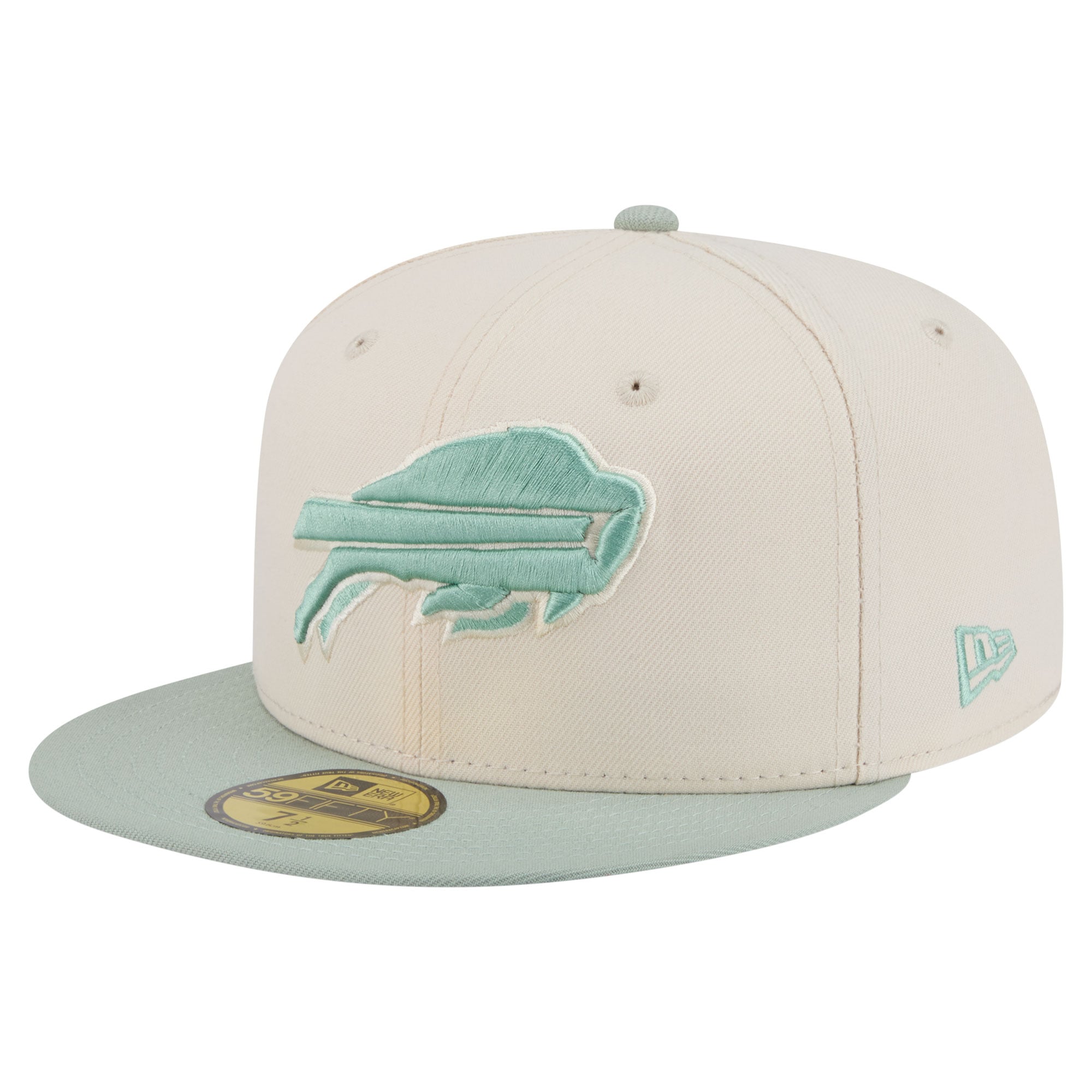 Casquette ajustée New Era Buffalo Bills crème/vert clair pour homme, modèle 59FIFTY