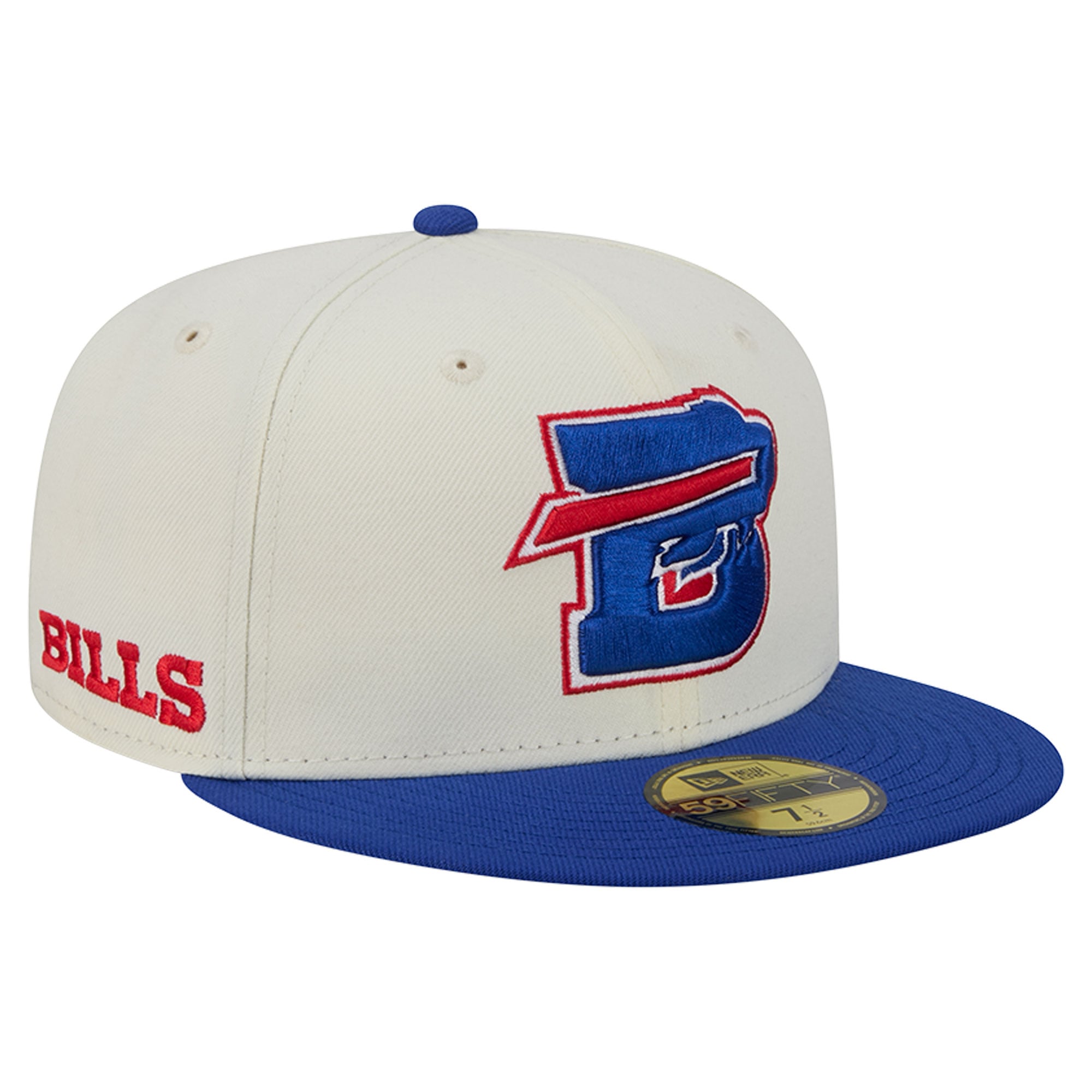 Men's New Era Cream/Royal Buffalo Bills Deceptor 59FIFTY Fitted Hat