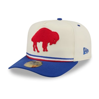Buffalo Bills New Era Throwback A-Frame 59FIFTY Fitted Hat - Cream/Royal
