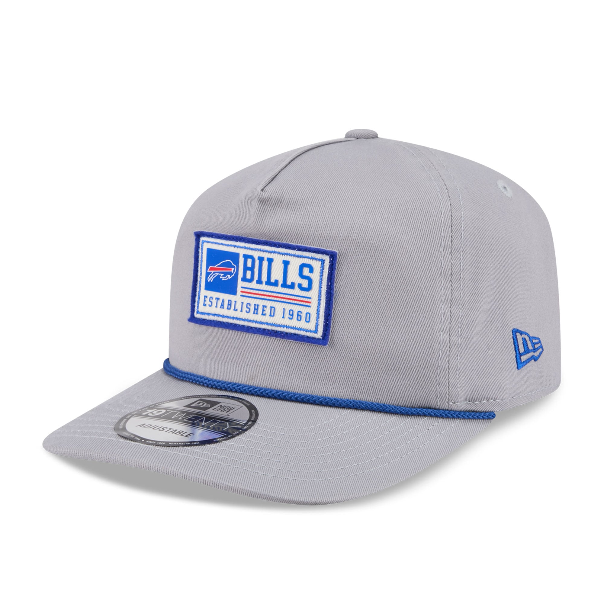 Casquette ajustable New Era 19TWENTY grise à écusson Buffalo Bills pour homme