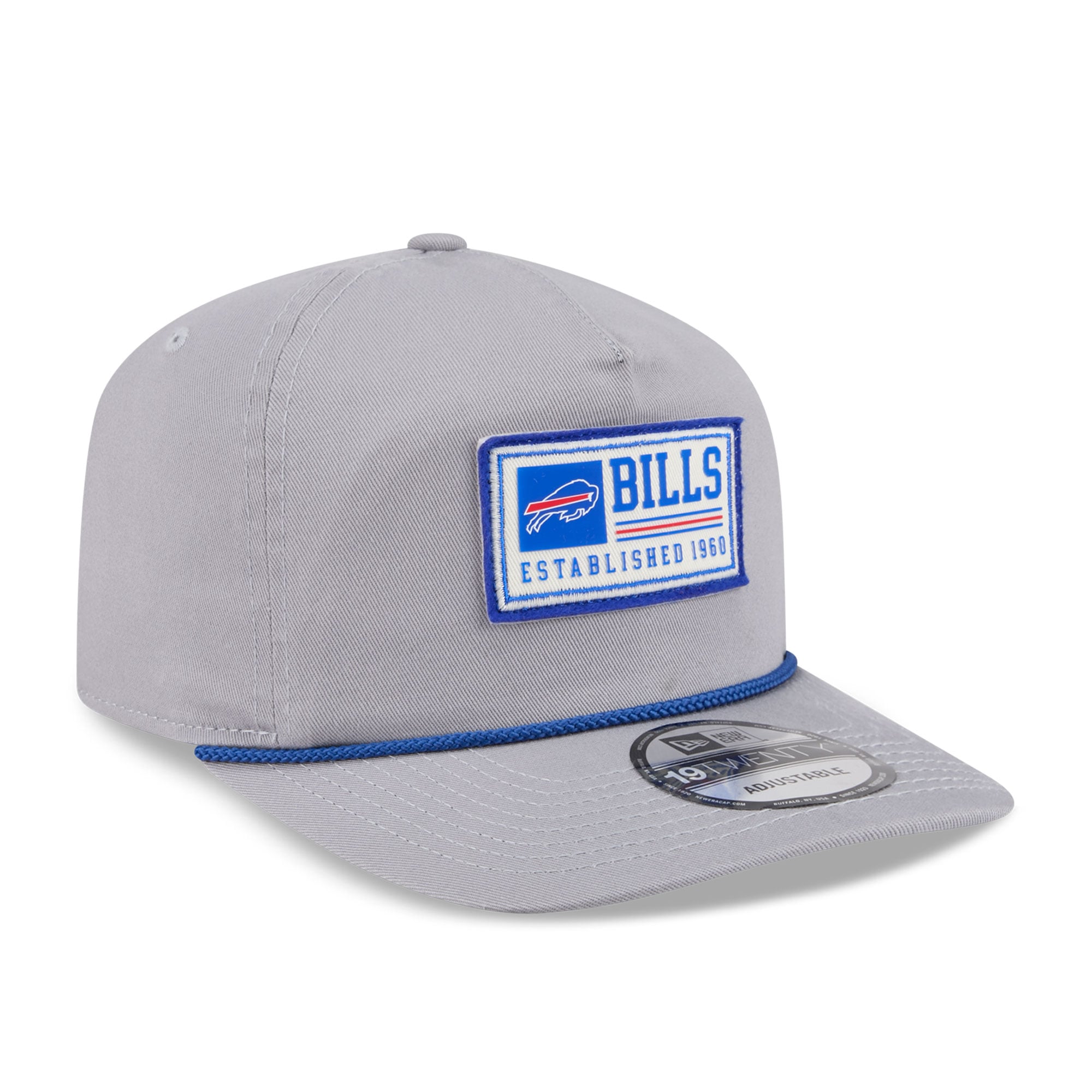 Casquette ajustable New Era 19TWENTY grise à écusson Buffalo Bills pour homme